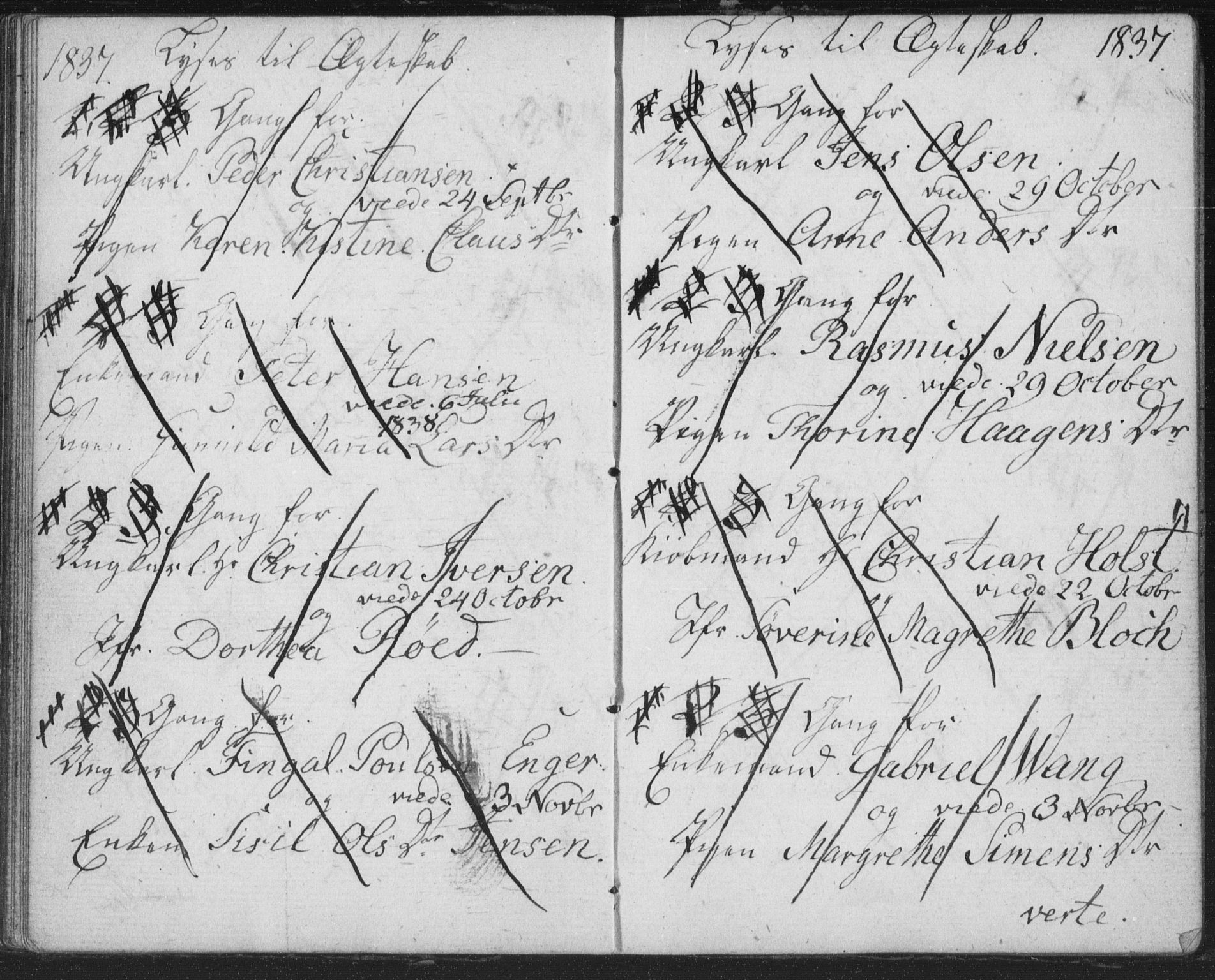 Bragernes kirkebøker, SAKO/A-6/H/Ha/L0002: Banns register no. 2, 1832-1846