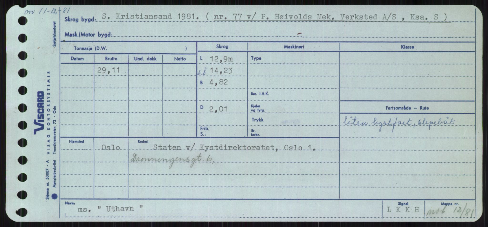 Sjøfartsdirektoratet med forløpere, Skipsmålingen, RA/S-1627/H/Ha/L0006/0002: Fartøy, Sver-Å / Fartøy, U-Å, p. 81