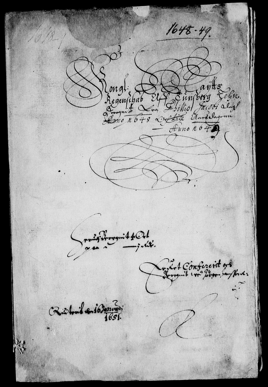 Rentekammeret inntil 1814, Reviderte regnskaper, Lensregnskaper, AV/RA-EA-5023/R/Rb/Rbo/L0028: Tønsberg len, 1647-1649