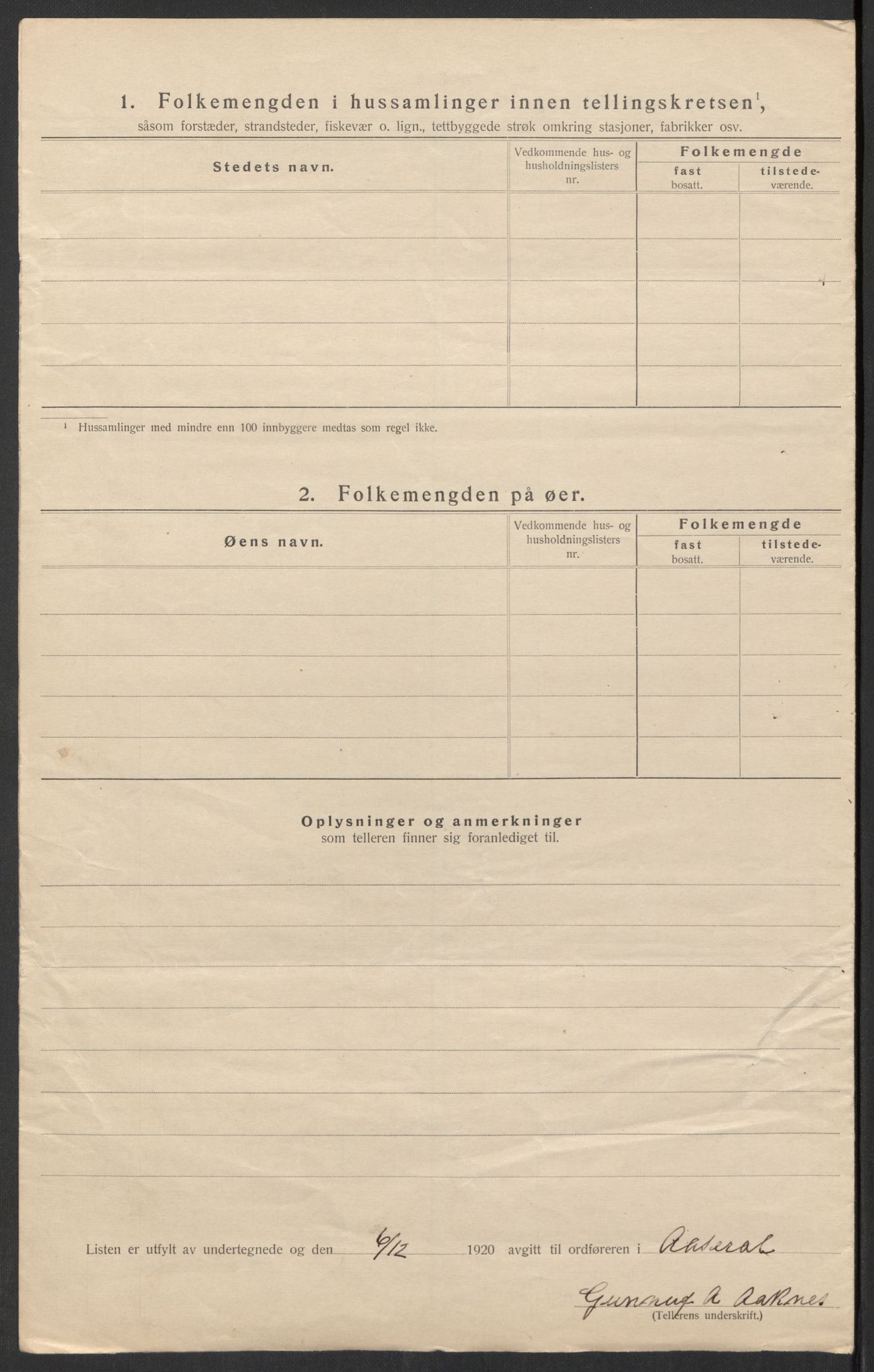 SAK, 1920 census for Åseral, 1920, p. 34