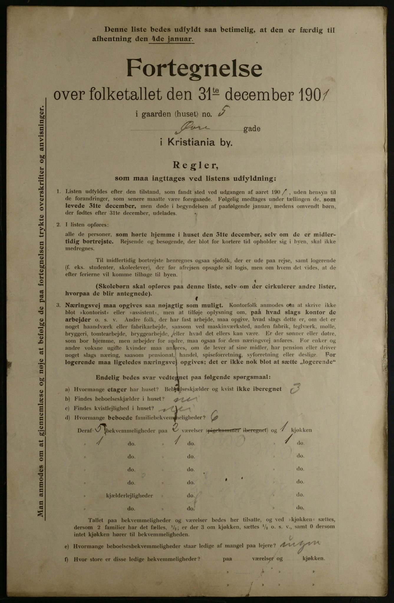 OBA, Municipal Census 1901 for Kristiania, 1901, p. 19743