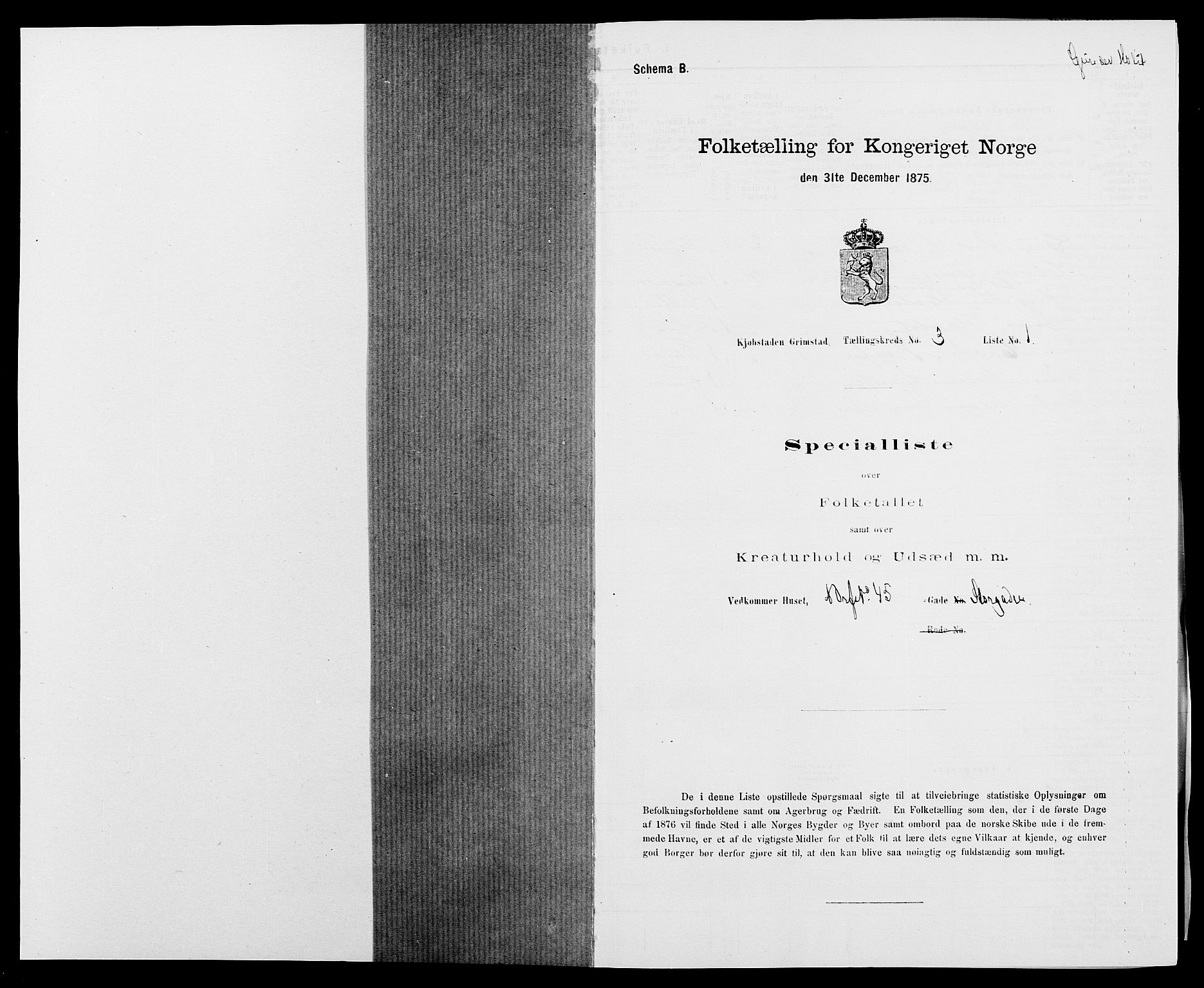 SAK, 1875 census for 0904B Fjære/Grimstad, 1875, p. 239