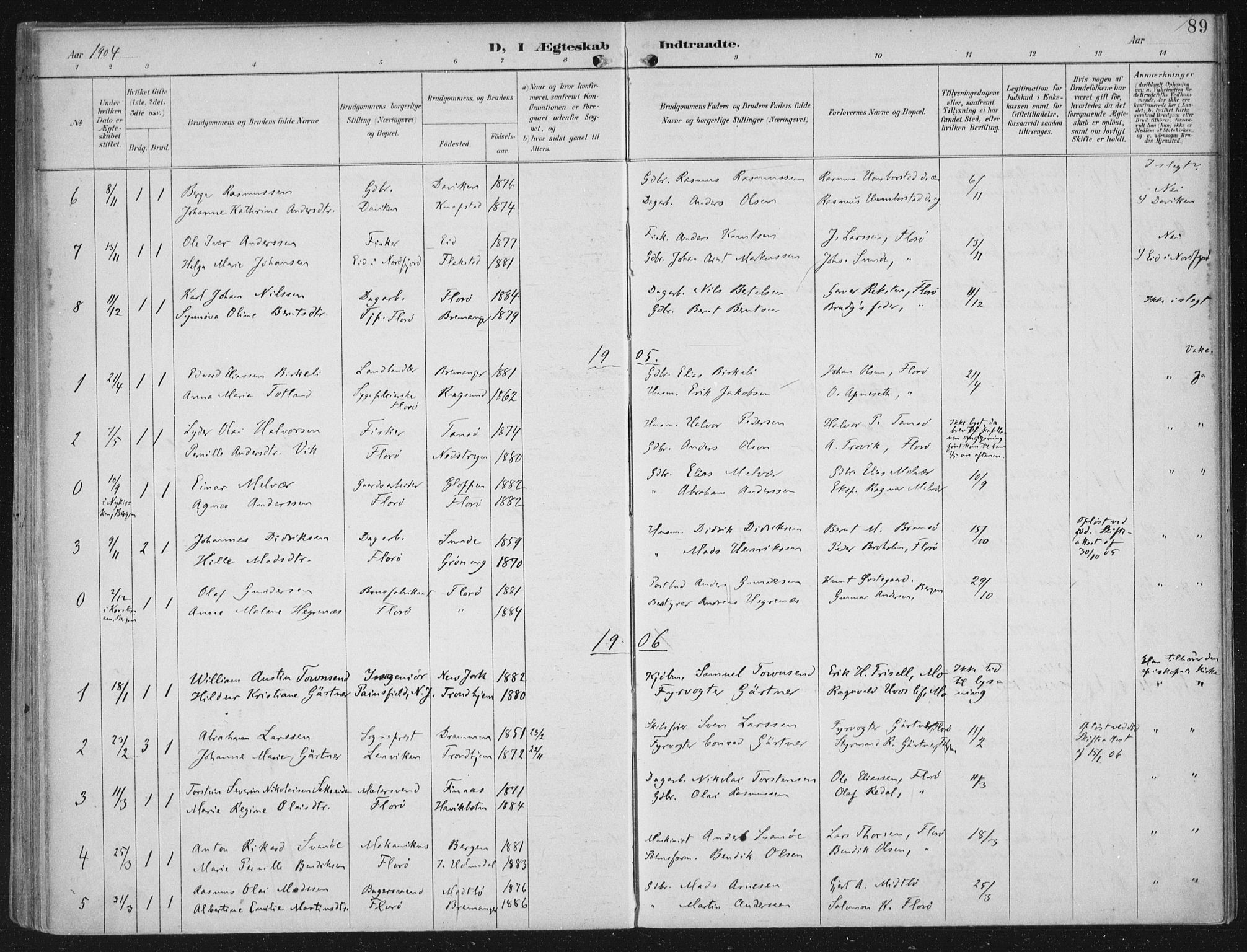 Kinn sokneprestembete, SAB/A-80801/H/Haa/Haac/L0002: Parish register (official) no. C 2, 1895-1916, p. 89