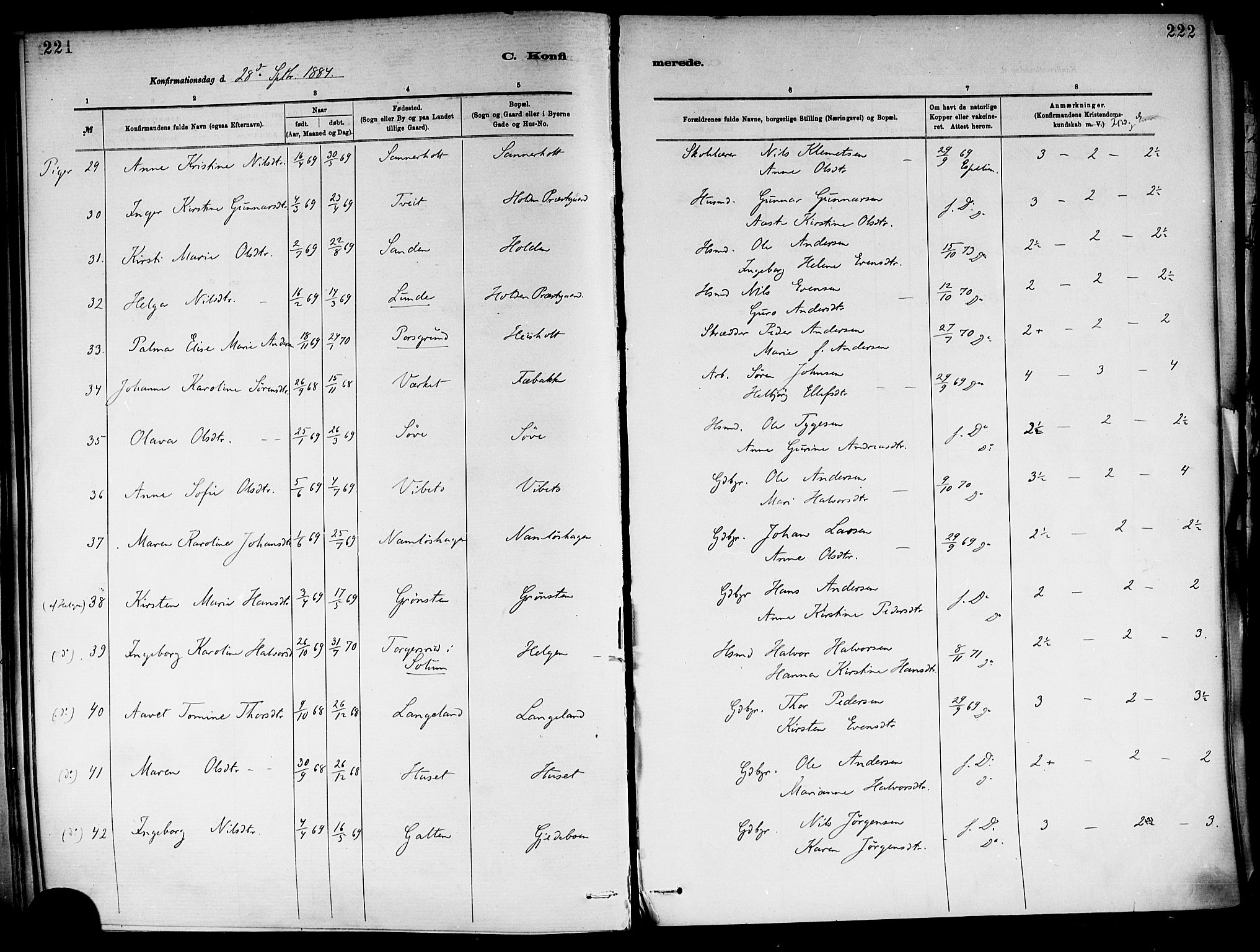 Holla kirkebøker, AV/SAKO-A-272/F/Fa/L0008: Parish register (official) no. 8, 1882-1897, p. 221