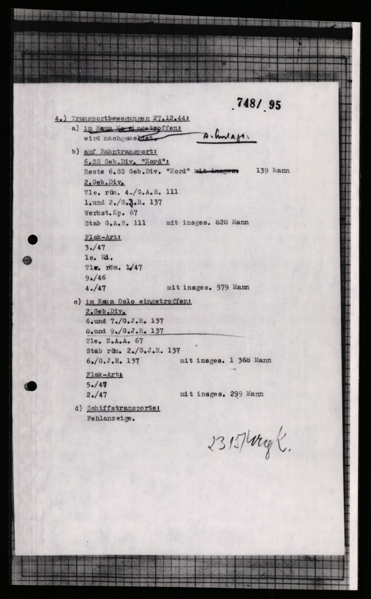 Forsvarets Overkommando. 2 kontor. Arkiv 11.4. Spredte tyske arkivsaker, AV/RA-RAFA-7031/D/Dar/Dara/L0005: Krigsdagbøker for 20. Gebirgs-Armee-Oberkommando (AOK 20), 1942-1944, p. 563