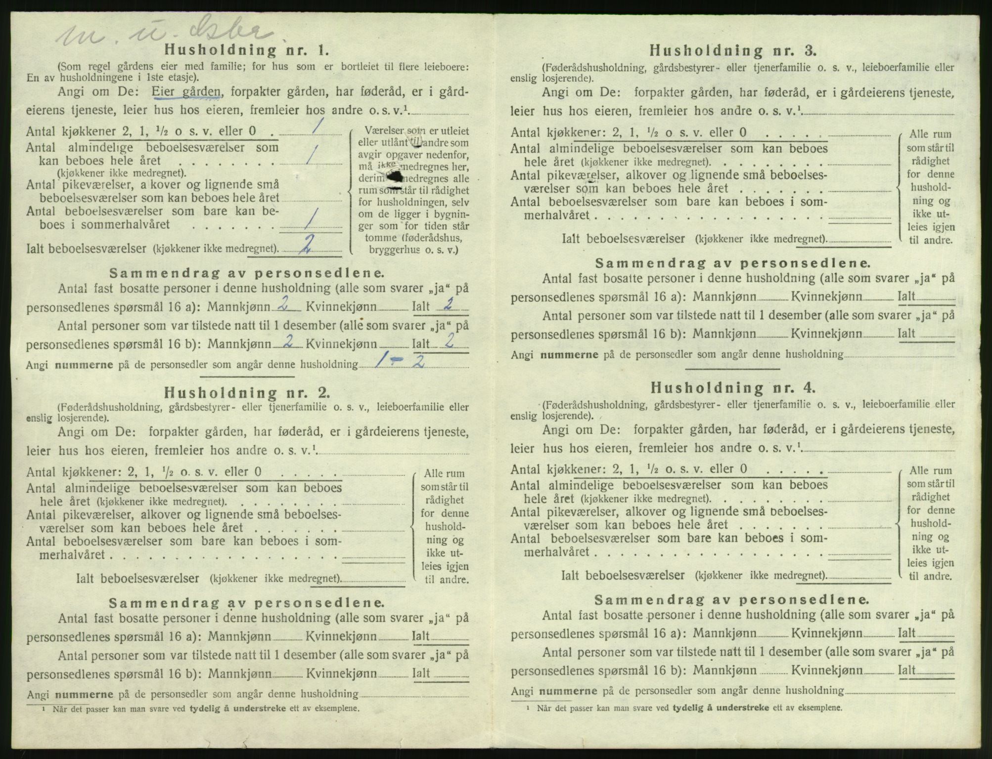 SAT, 1920 census for Veøy, 1920, p. 44