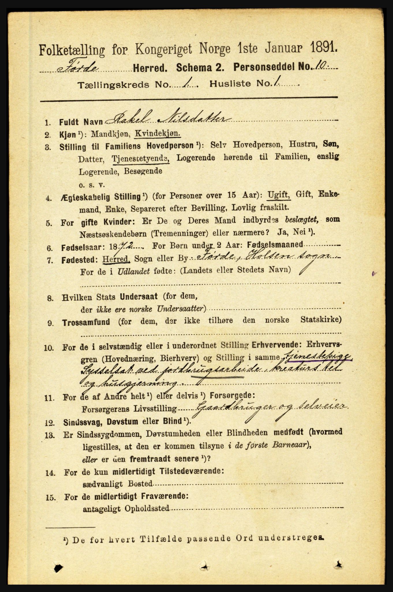 RA, 1891 census for 1432 Førde, 1891, p. 98