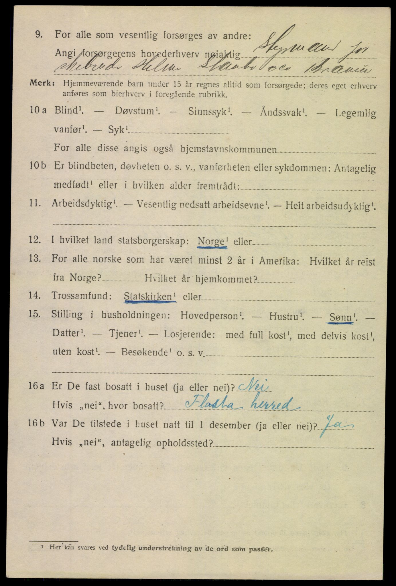 SAK, 1920 census for Grimstad, 1920, p. 5430