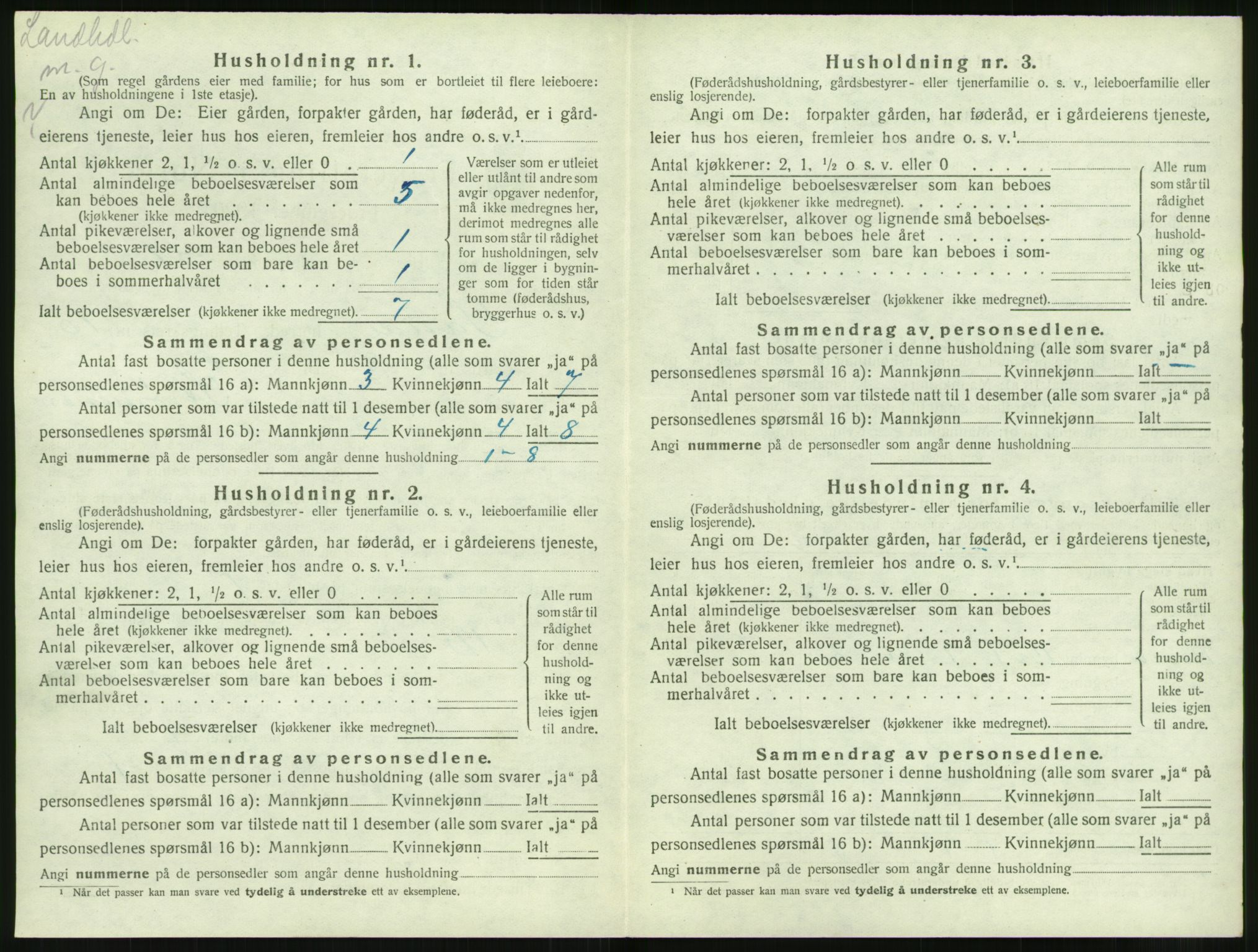 SAT, 1920 census for Sande (MR), 1920, p. 827