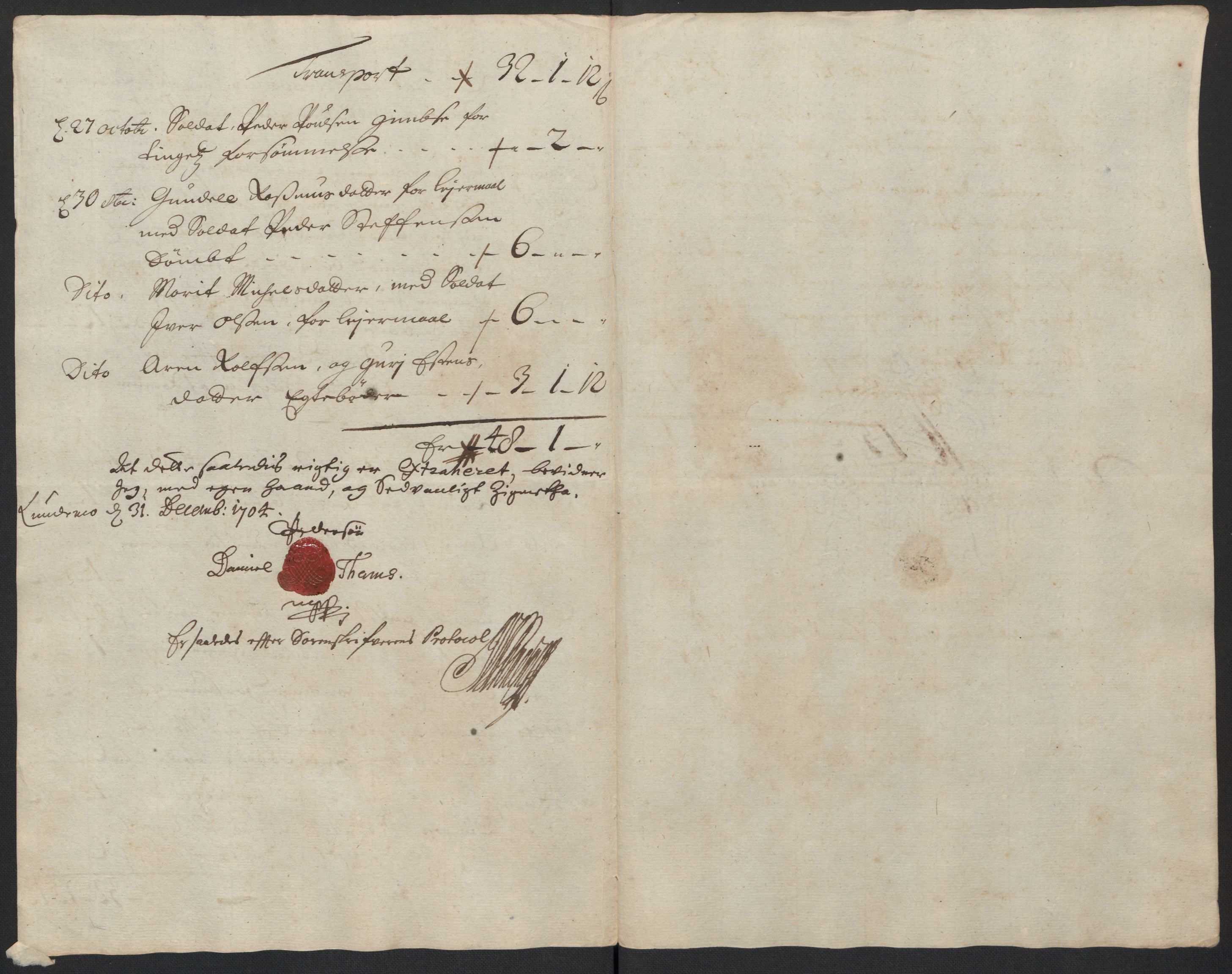 Rentekammeret inntil 1814, Reviderte regnskaper, Fogderegnskap, RA/EA-4092/R60/L3954: Fogderegnskap Orkdal og Gauldal, 1704, p. 393