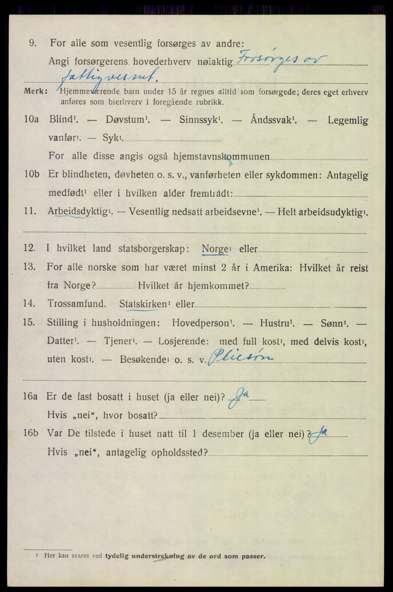 SAH, 1920 census for Elverum, 1920, p. 21185