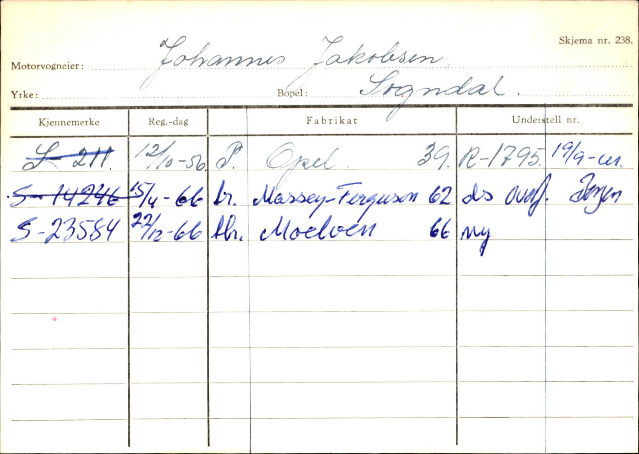 Statens vegvesen, Sogn og Fjordane vegkontor, SAB/A-5301/4/F/L0124: Eigarregister Sogndal A-U, 1945-1975, p. 1183