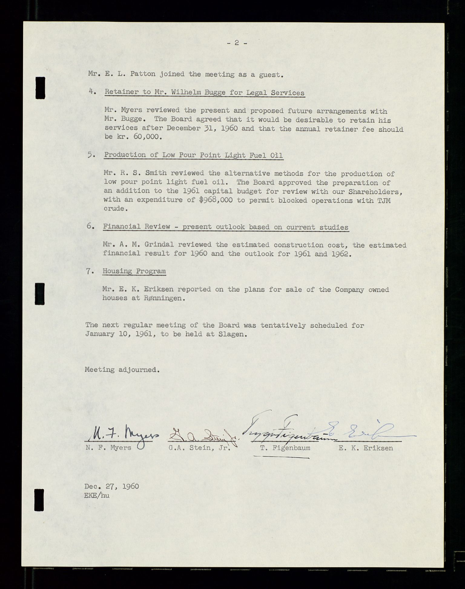 PA 1537 - A/S Essoraffineriet Norge, AV/SAST-A-101957/A/Aa/L0001/0002: Styremøter / Shareholder meetings, board meetings, by laws (vedtekter), 1957-1960, p. 118