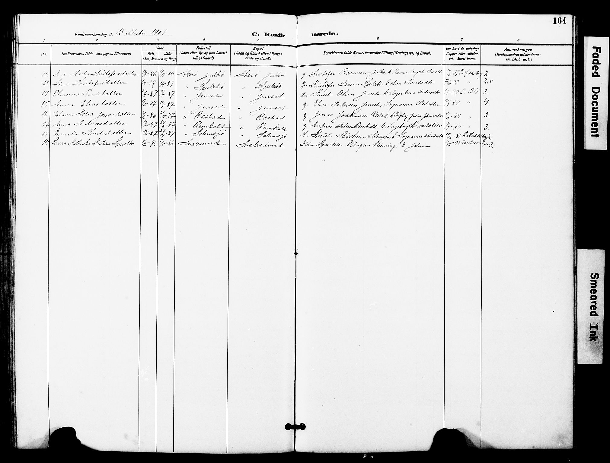 Ministerialprotokoller, klokkerbøker og fødselsregistre - Møre og Romsdal, SAT/A-1454/560/L0725: Parish register (copy) no. 560C02, 1895-1930, p. 164