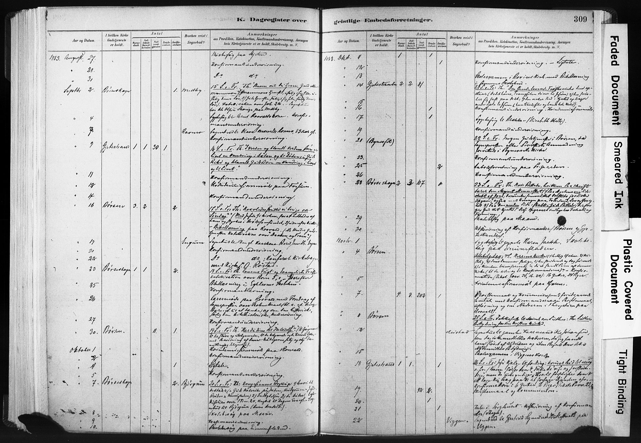 Ministerialprotokoller, klokkerbøker og fødselsregistre - Sør-Trøndelag, SAT/A-1456/665/L0773: Parish register (official) no. 665A08, 1879-1905, p. 309