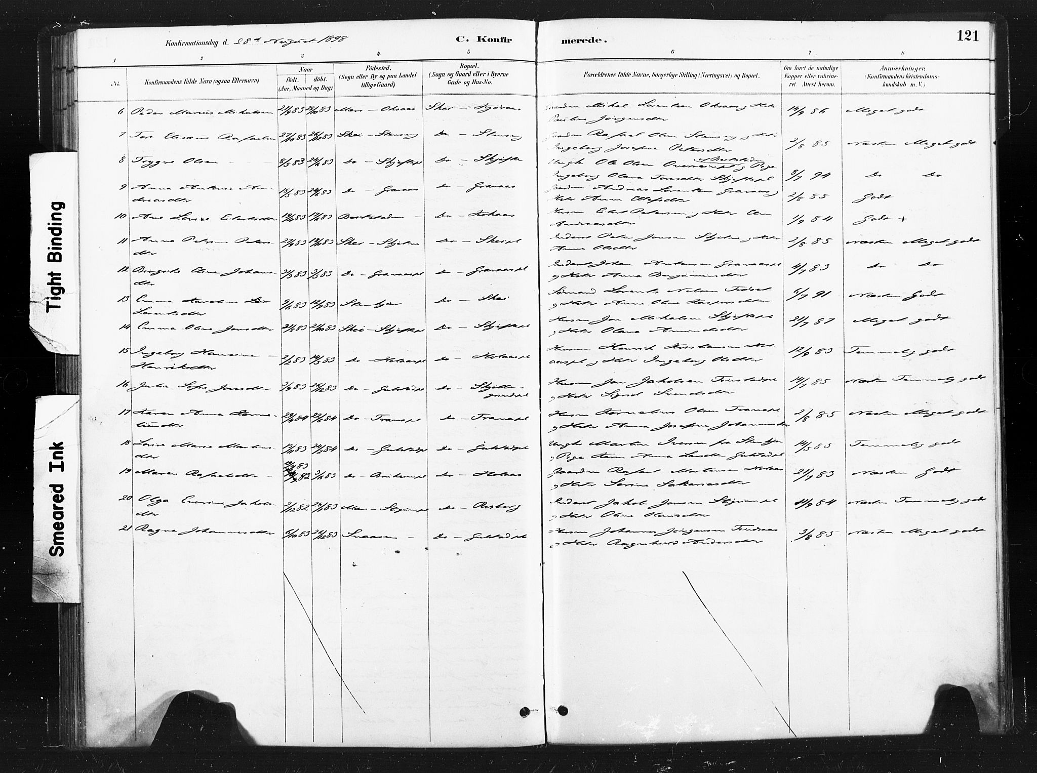Ministerialprotokoller, klokkerbøker og fødselsregistre - Nord-Trøndelag, SAT/A-1458/736/L0361: Parish register (official) no. 736A01, 1884-1906, p. 121