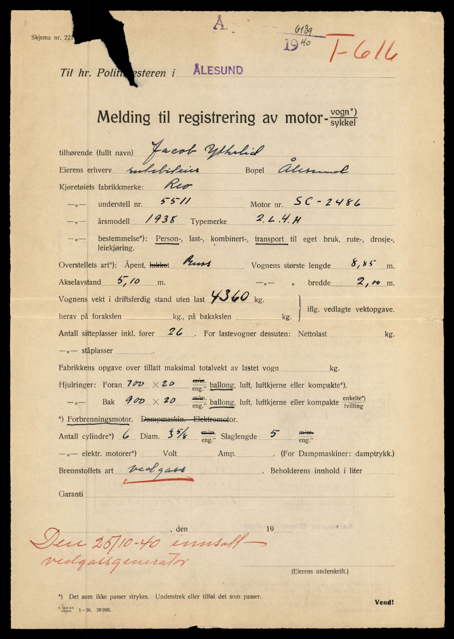 Møre og Romsdal vegkontor - Ålesund trafikkstasjon, AV/SAT-A-4099/F/Fe/L0010: Registreringskort for kjøretøy T 1050 - T 1169, 1927-1998, p. 2525