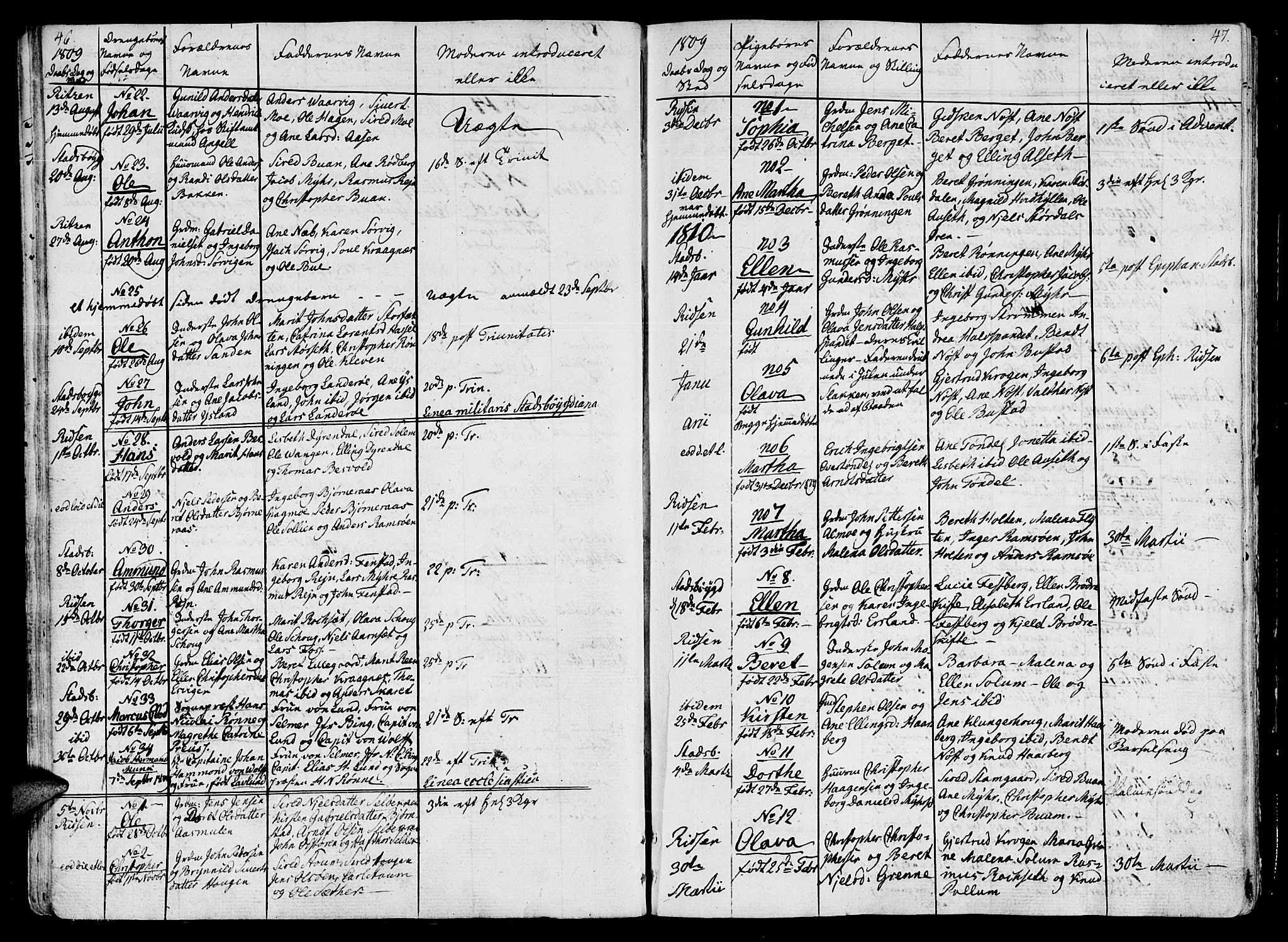 Ministerialprotokoller, klokkerbøker og fødselsregistre - Sør-Trøndelag, SAT/A-1456/646/L0607: Parish register (official) no. 646A05, 1806-1815, p. 46-47