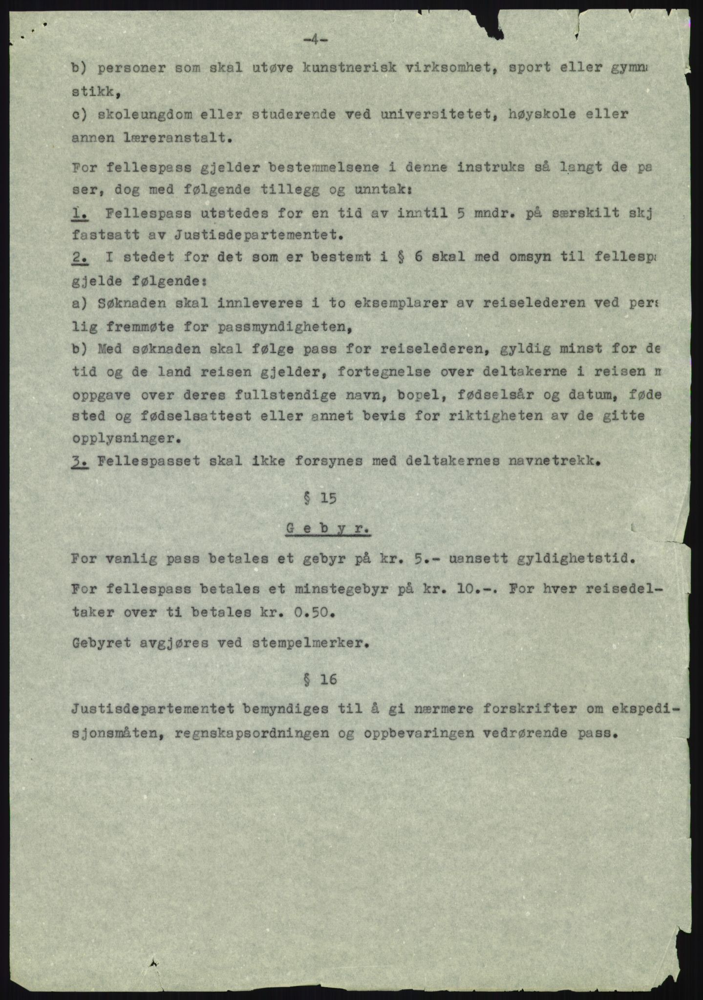 Justisdepartementet, 3. politikontor P3, RA/S-1051/D/L0040: Passinstruksen - Passutstedelse ved utenriksstasjoner, 1947-1959, p. 263