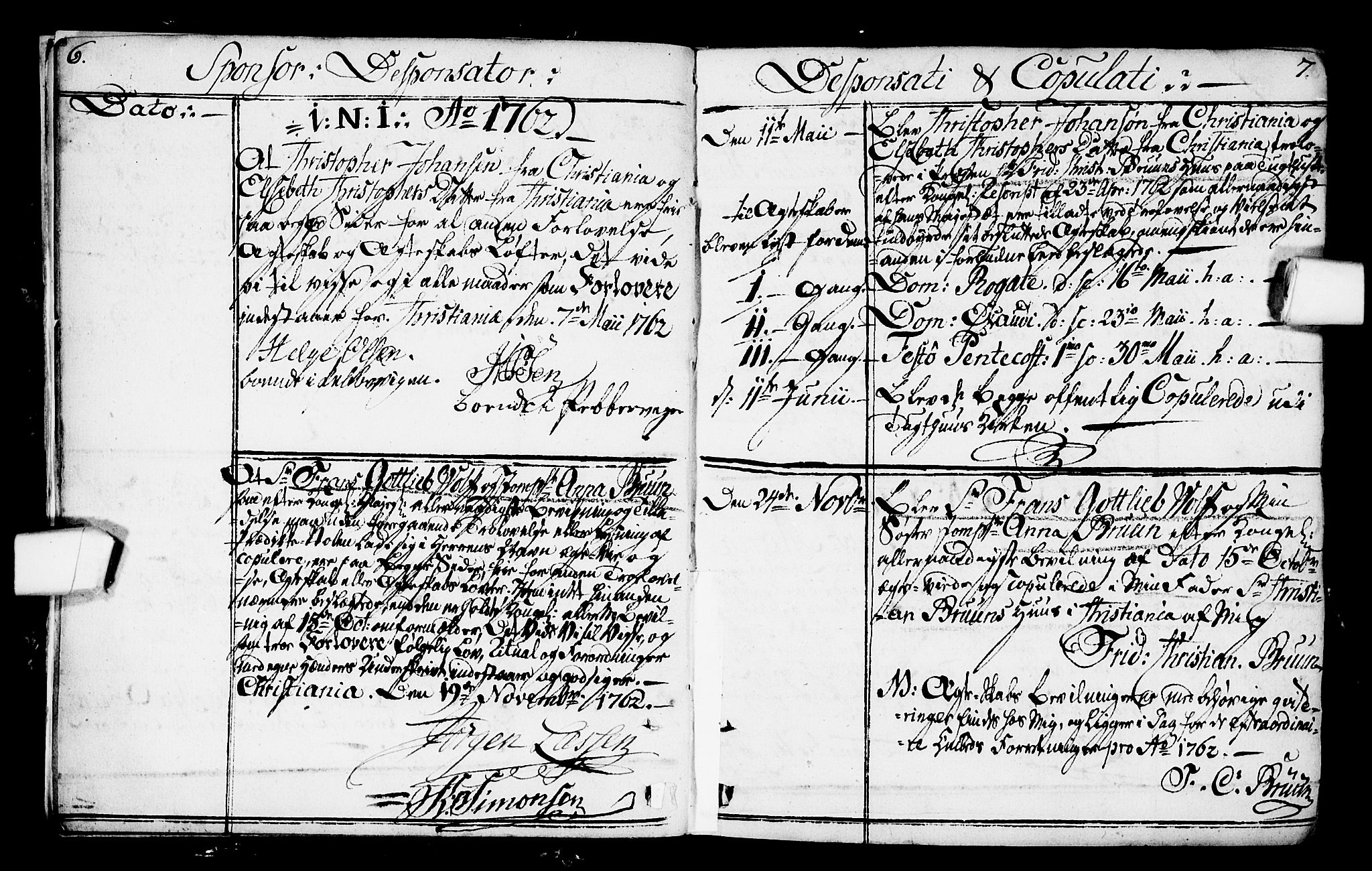 Kristiania tukthusprest Kirkebøker, SAO/A-10881/F/Fa/L0001: Parish register (official) no. 1, 1758-1828, p. 6-7
