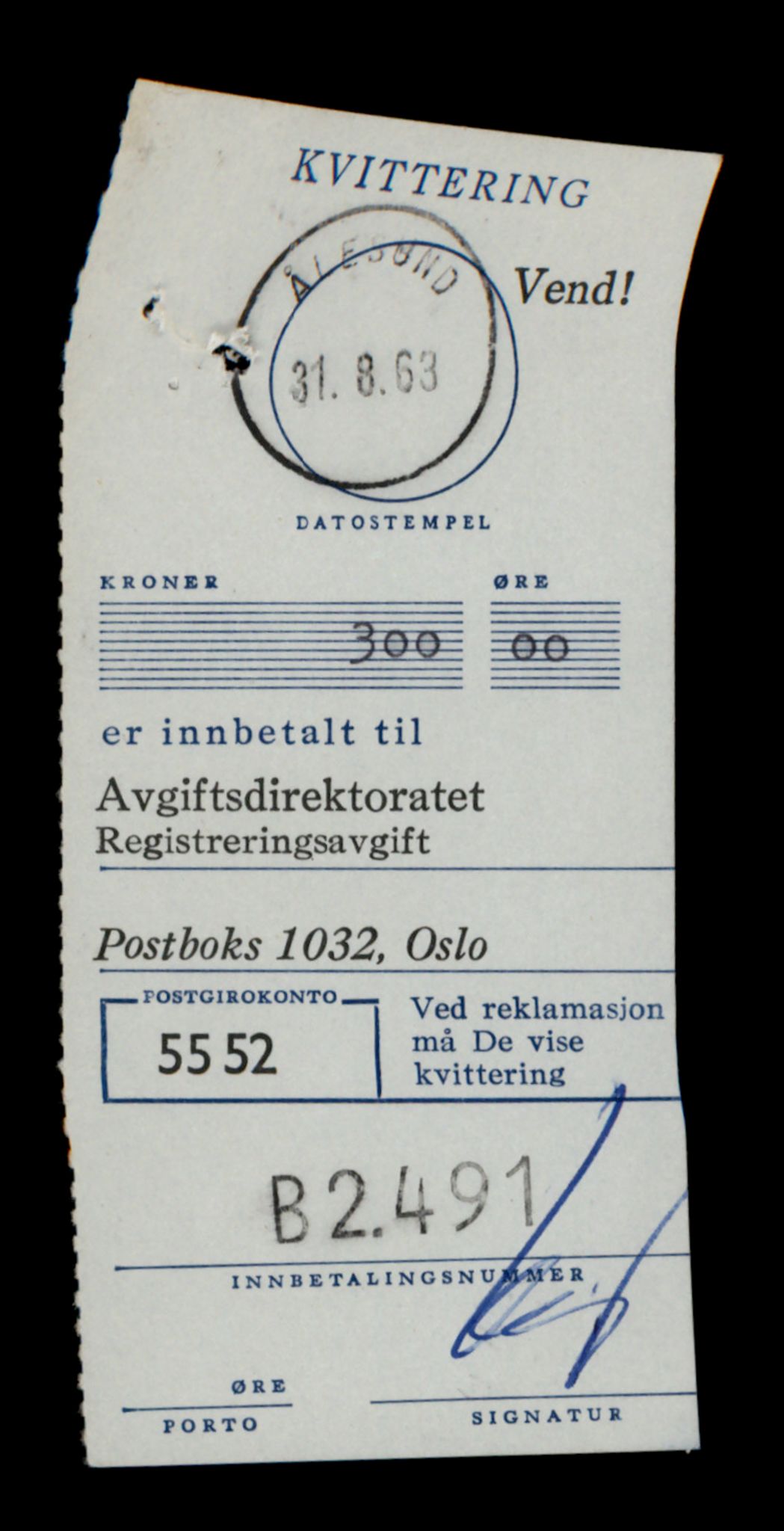 Møre og Romsdal vegkontor - Ålesund trafikkstasjon, SAT/A-4099/F/Fe/L0003: Registreringskort for kjøretøy T 232 - T 340, 1927-1998, p. 3064
