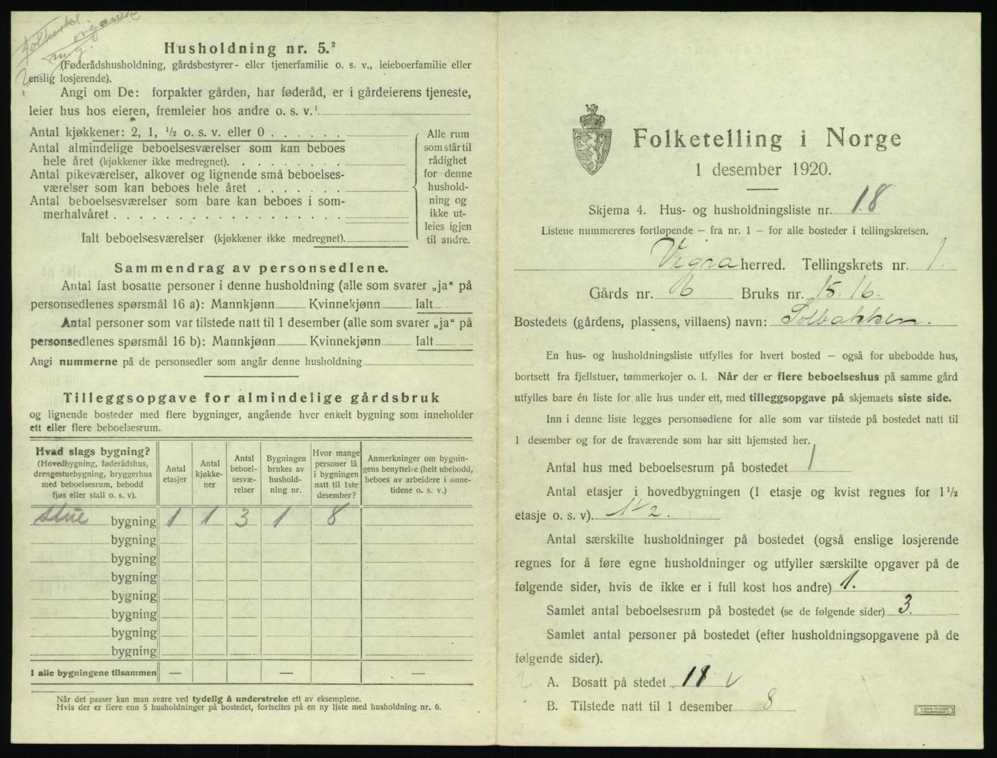 SAT, 1920 census for Vigra, 1920, p. 56