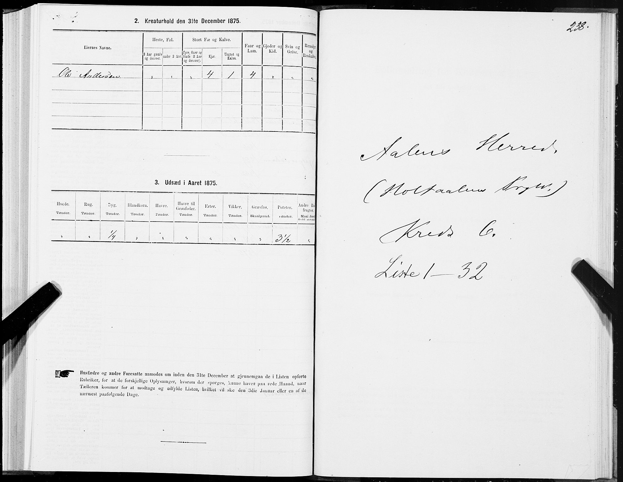 SAT, 1875 census for 1645P Haltdalen, 1875, p. 5238