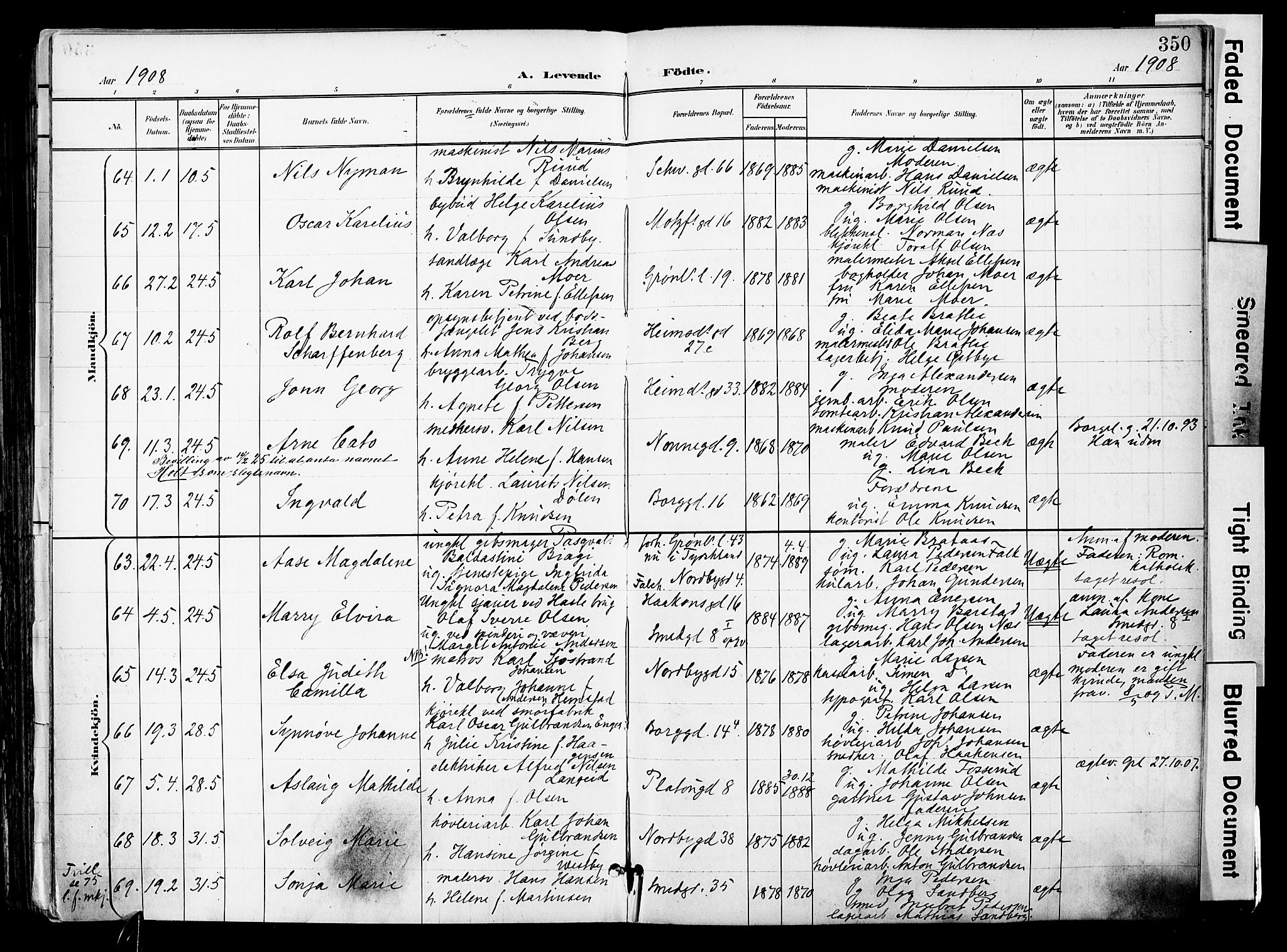 Grønland prestekontor Kirkebøker, SAO/A-10848/F/Fa/L0014: Parish register (official) no. 14, 1900-1911, p. 350
