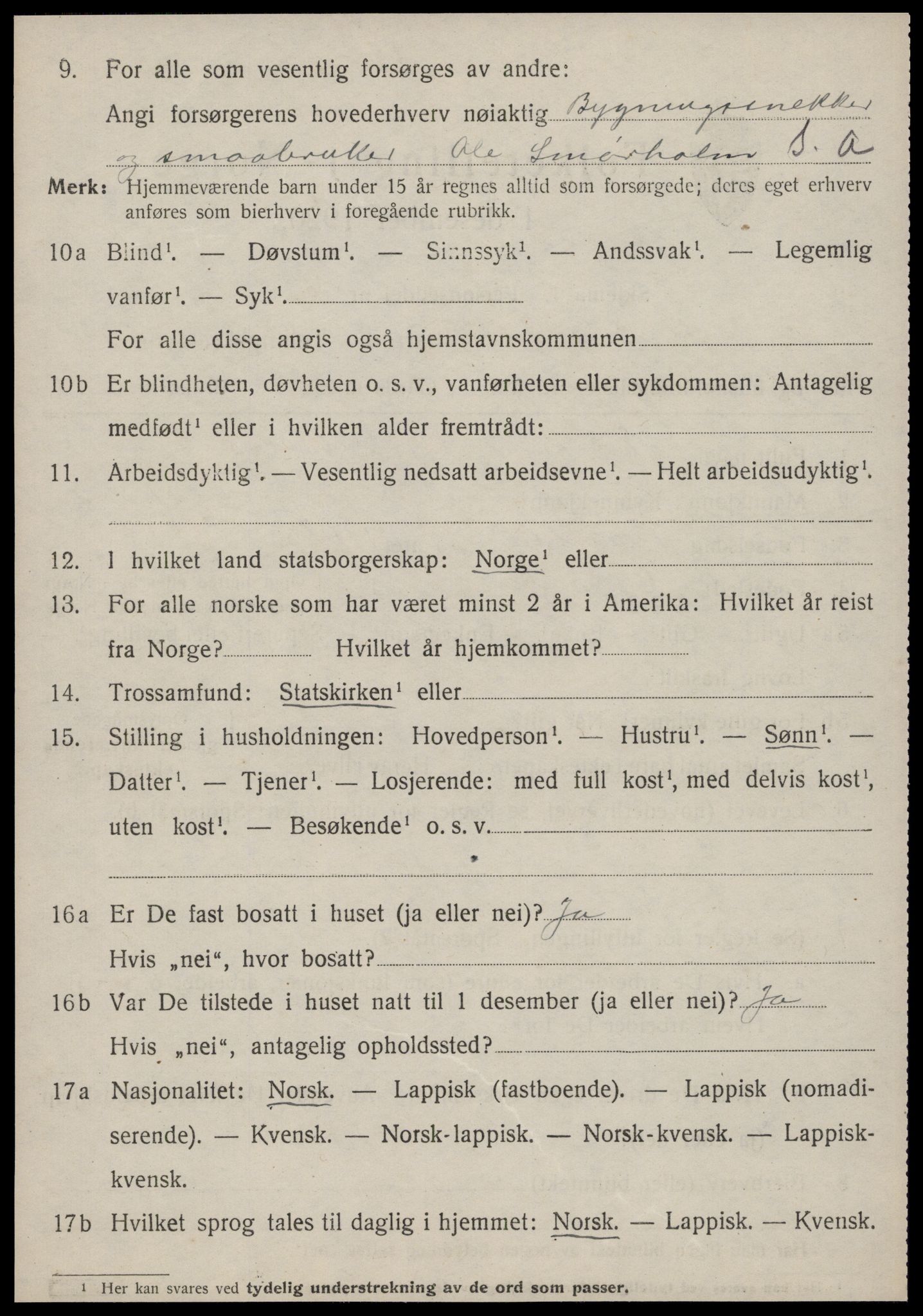 SAT, 1920 census for Oppdal, 1920, p. 6792