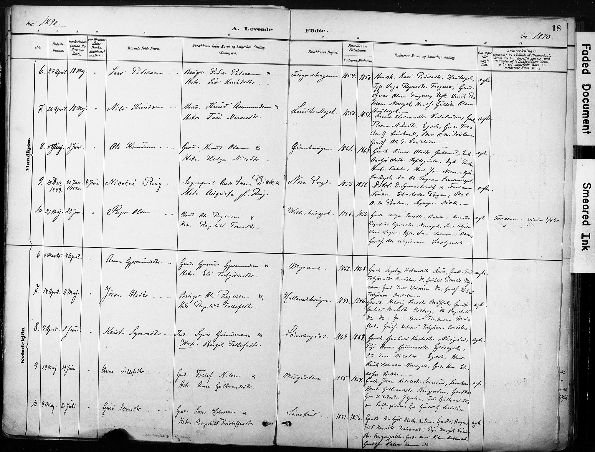 Nore kirkebøker, SAKO/A-238/F/Fb/L0002: Parish register (official) no. II 2, 1886-1906, p. 18
