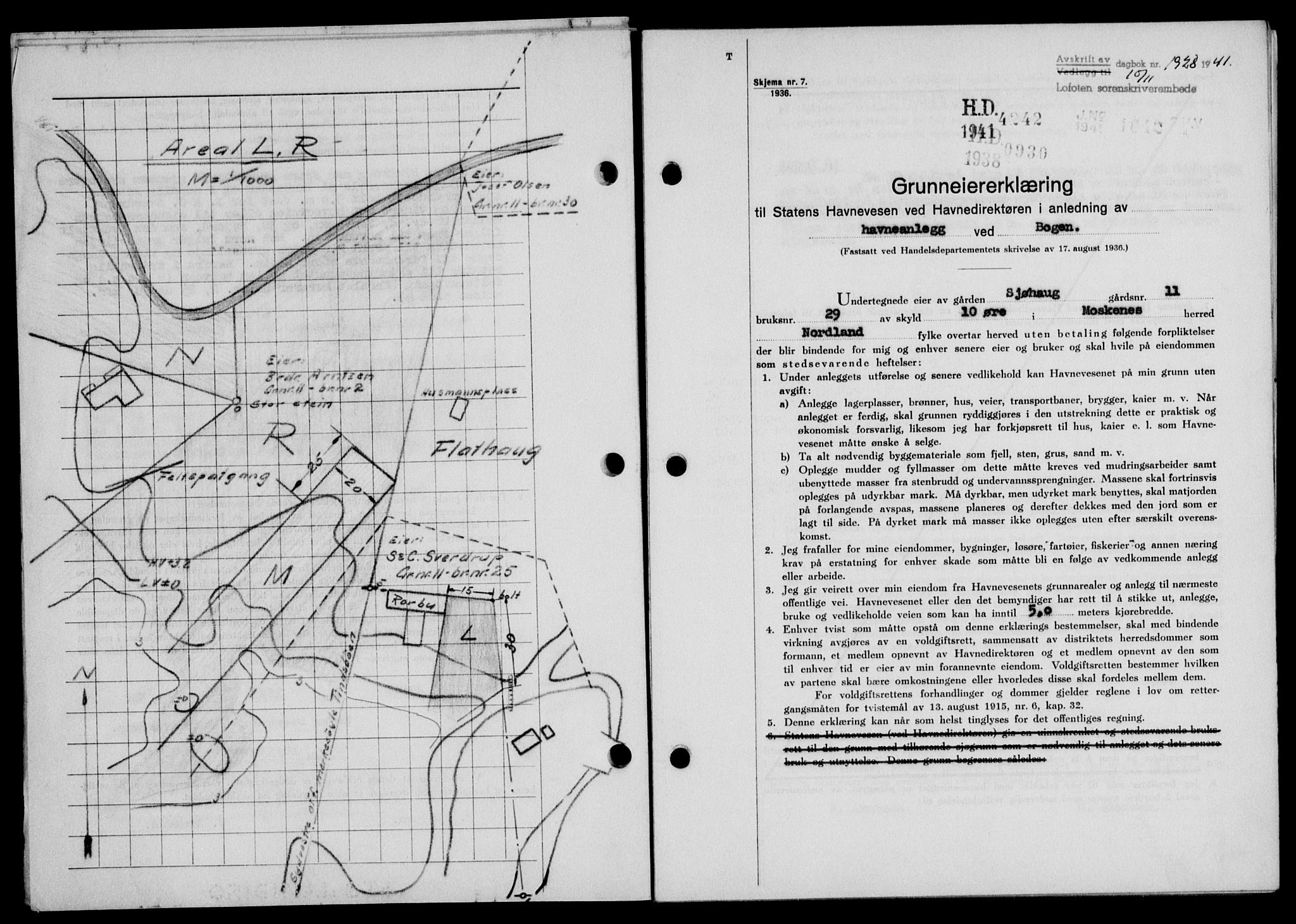 Lofoten sorenskriveri, SAT/A-0017/1/2/2C/L0009a: Mortgage book no. 9a, 1941-1942, Diary no: : 1928/1941