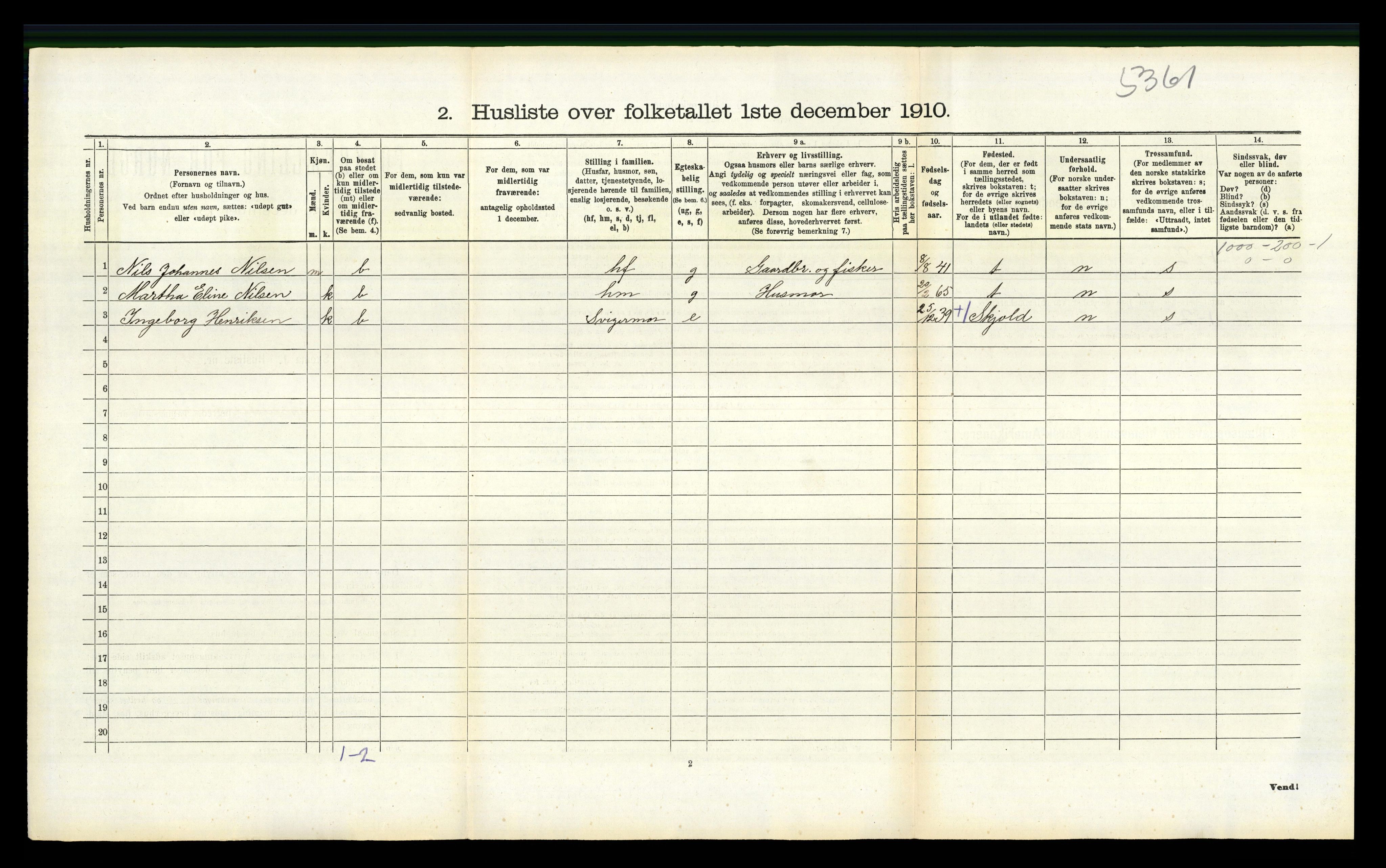 RA, 1910 census for Torvastad, 1910, p. 710