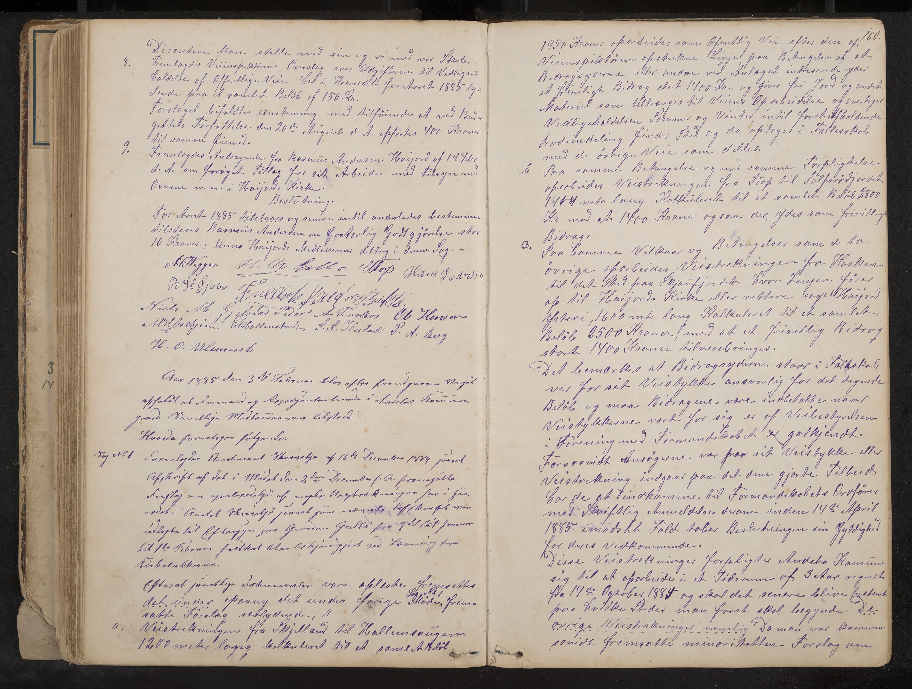 Andebu formannskap og sentraladministrasjon, IKAK/0719021-1/A/Aa/L0002: Møtebok med register, 1869-1891, p. 160