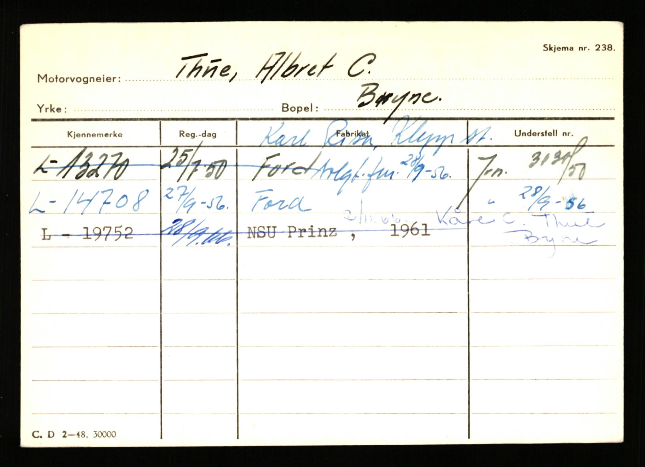 Stavanger trafikkstasjon, SAST/A-101942/0/H/L0040: Torstensen - Ueland, 1930-1971, p. 593