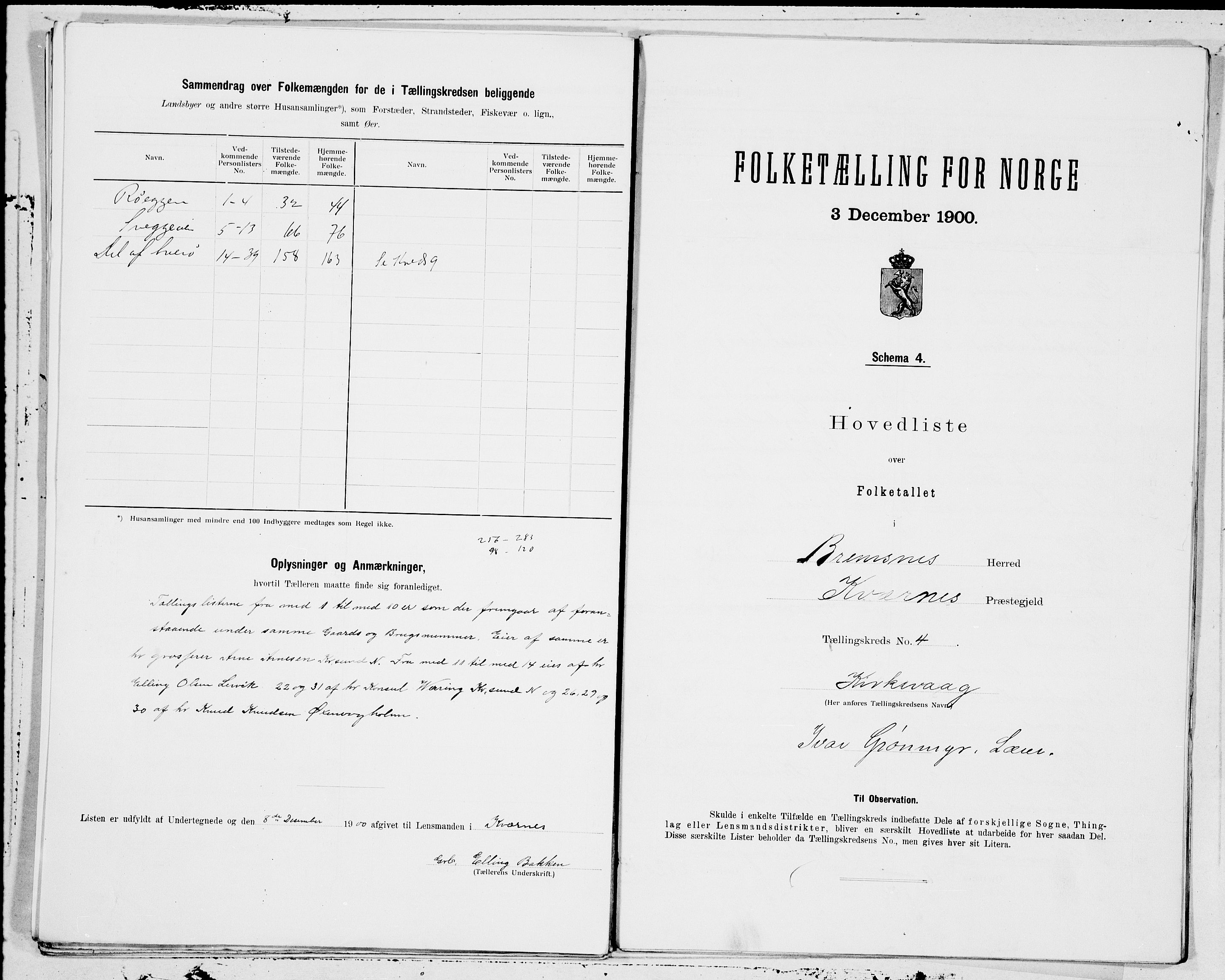 SAT, 1900 census for Bremsnes, 1900, p. 8