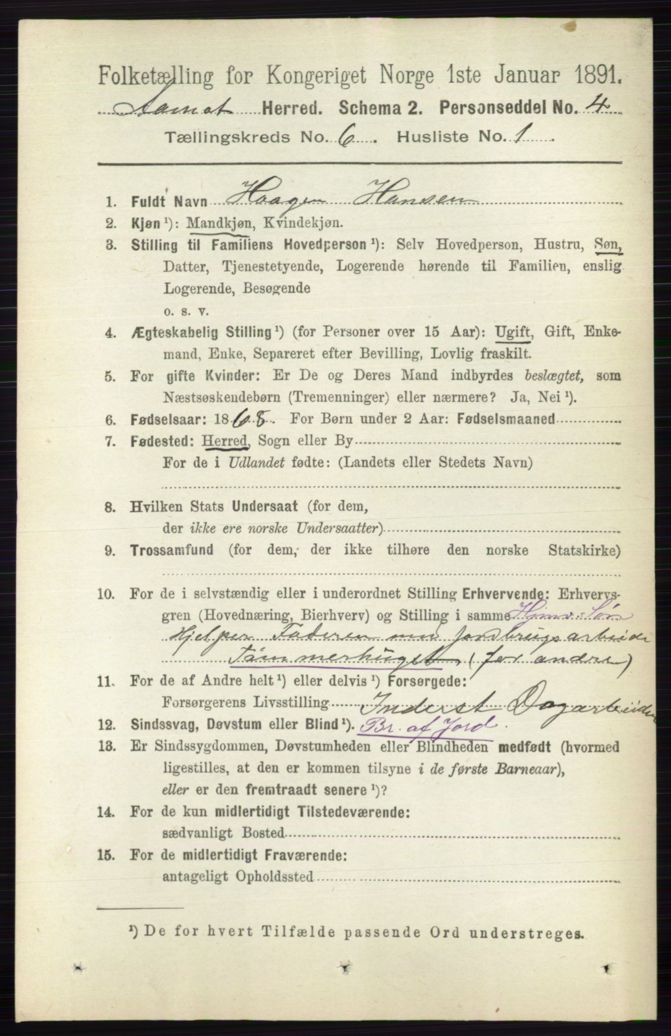 RA, 1891 census for 0429 Åmot, 1891, p. 2761