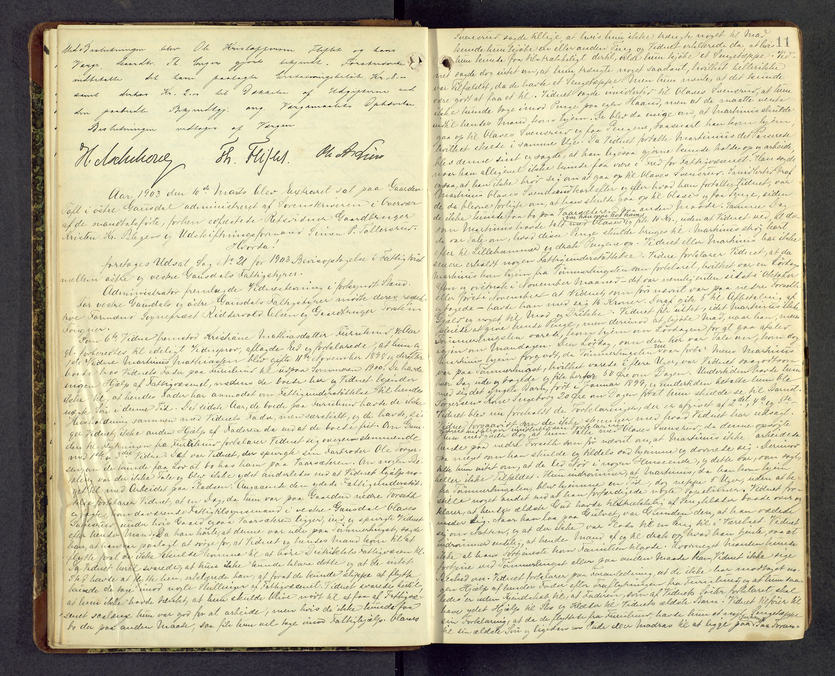 Sør-Gudbrandsdal tingrett, AV/SAH-TING-004/G/Gc/L0014: Ekstrarettsprotokoll, 1902-1909, p. 10b-11a