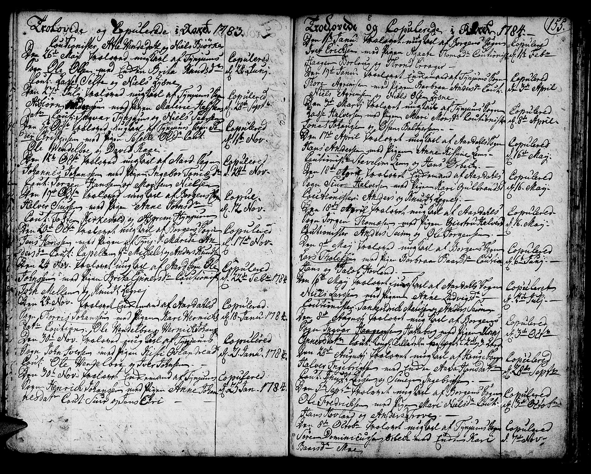 Lærdal sokneprestembete, SAB/A-81201: Parish register (official) no. A 3, 1783-1804, p. 155