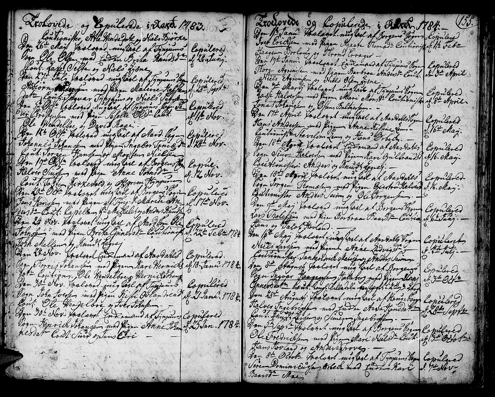 Lærdal sokneprestembete, AV/SAB-A-81201: Parish register (official) no. A 3, 1783-1804, p. 155
