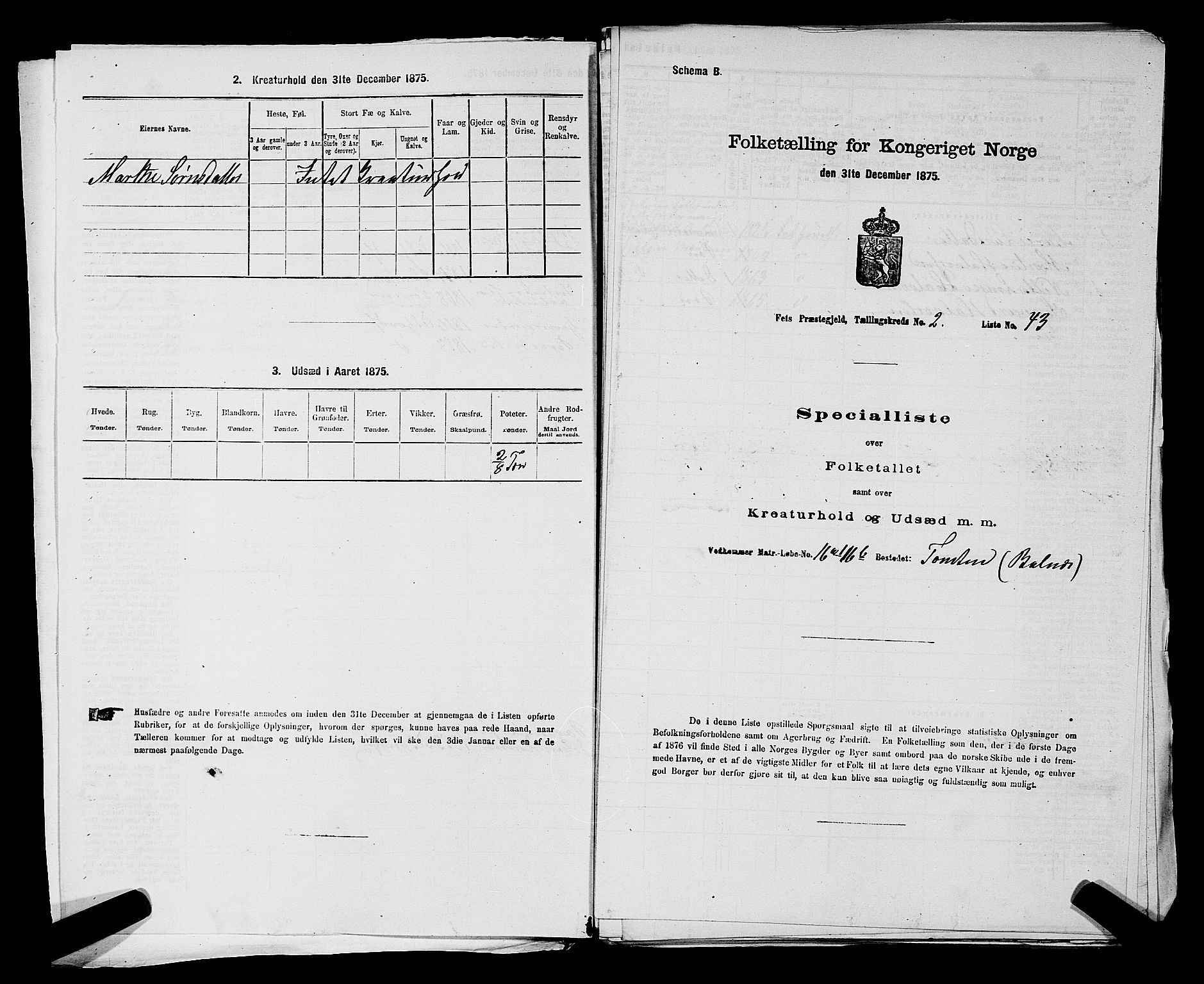 RA, 1875 census for 0227P Fet, 1875, p. 205