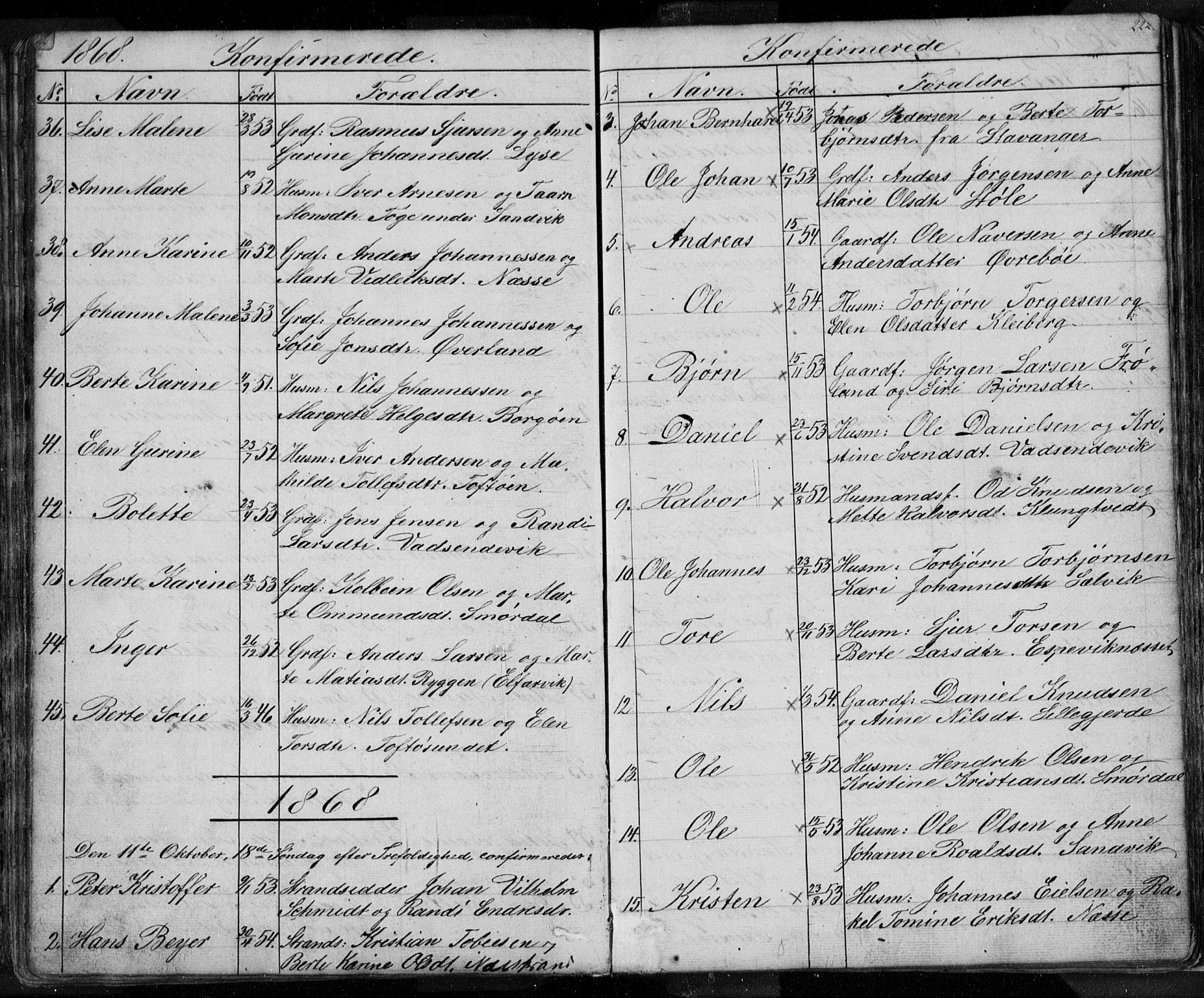 Nedstrand sokneprestkontor, SAST/A-101841/01/V: Parish register (copy) no. B 3, 1848-1933, p. 222