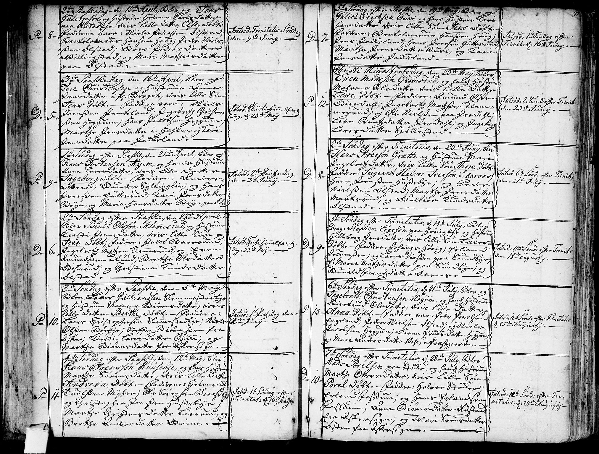 Røyken kirkebøker, AV/SAKO-A-241/G/Ga/L0001: Parish register (copy) no. 1, 1740-1768, p. 96-97