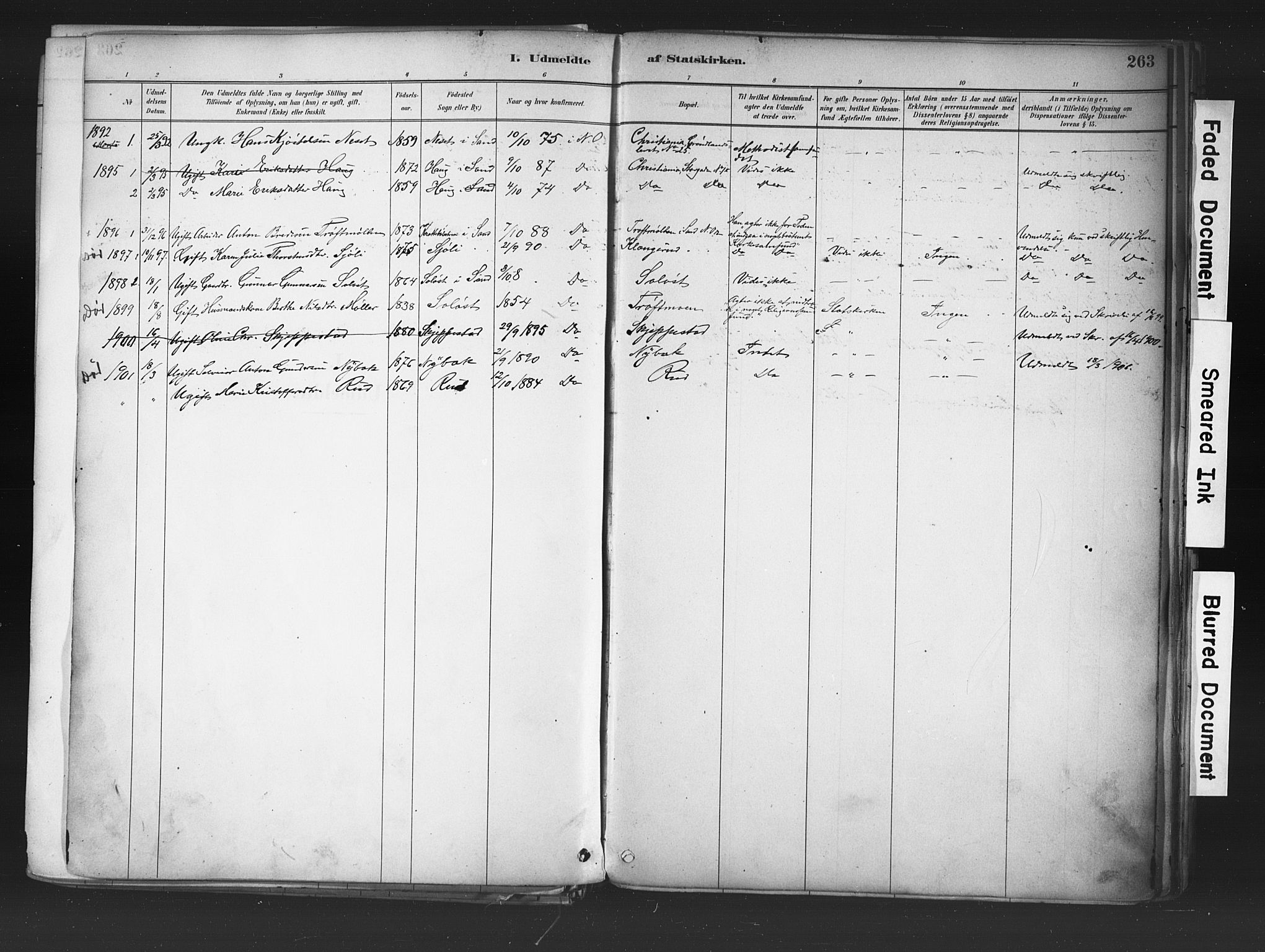 Nord-Odal prestekontor, AV/SAH-PREST-032/H/Ha/Haa/L0006: Parish register (official) no. 6, 1886-1901, p. 263