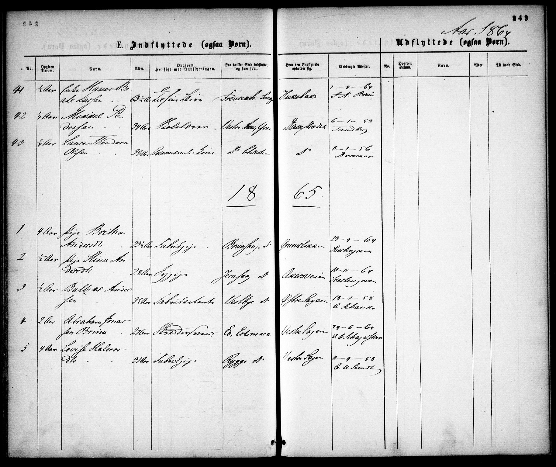 Gamle Aker prestekontor Kirkebøker, AV/SAO-A-10617a/F/L0001: Parish register (official) no. 1, 1861-1865, p. 243