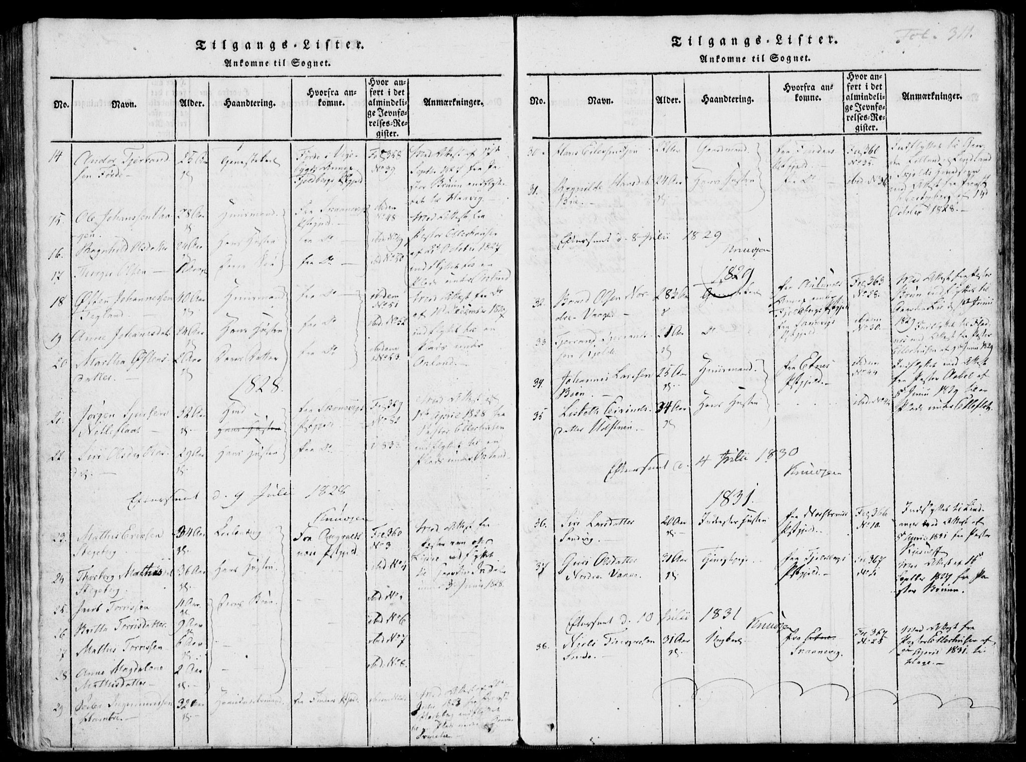 Skjold sokneprestkontor, AV/SAST-A-101847/H/Ha/Haa/L0003: Parish register (official) no. A 3, 1815-1835, p. 311