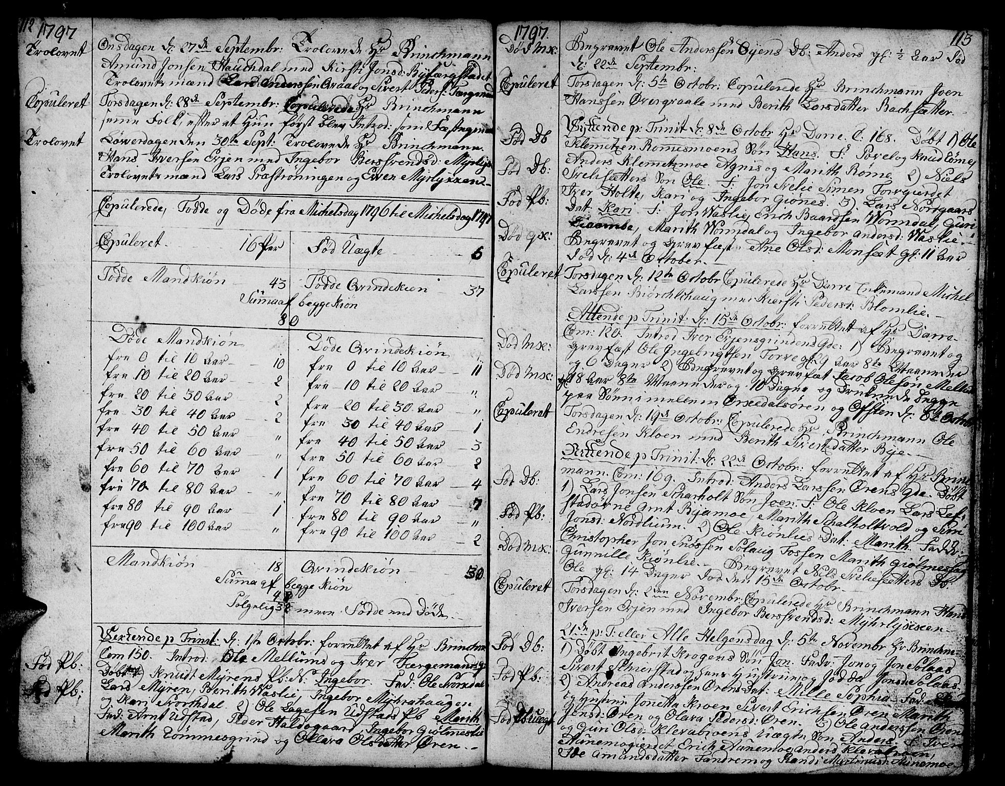 Ministerialprotokoller, klokkerbøker og fødselsregistre - Sør-Trøndelag, SAT/A-1456/668/L0815: Parish register (copy) no. 668C04, 1791-1815, p. 112-113