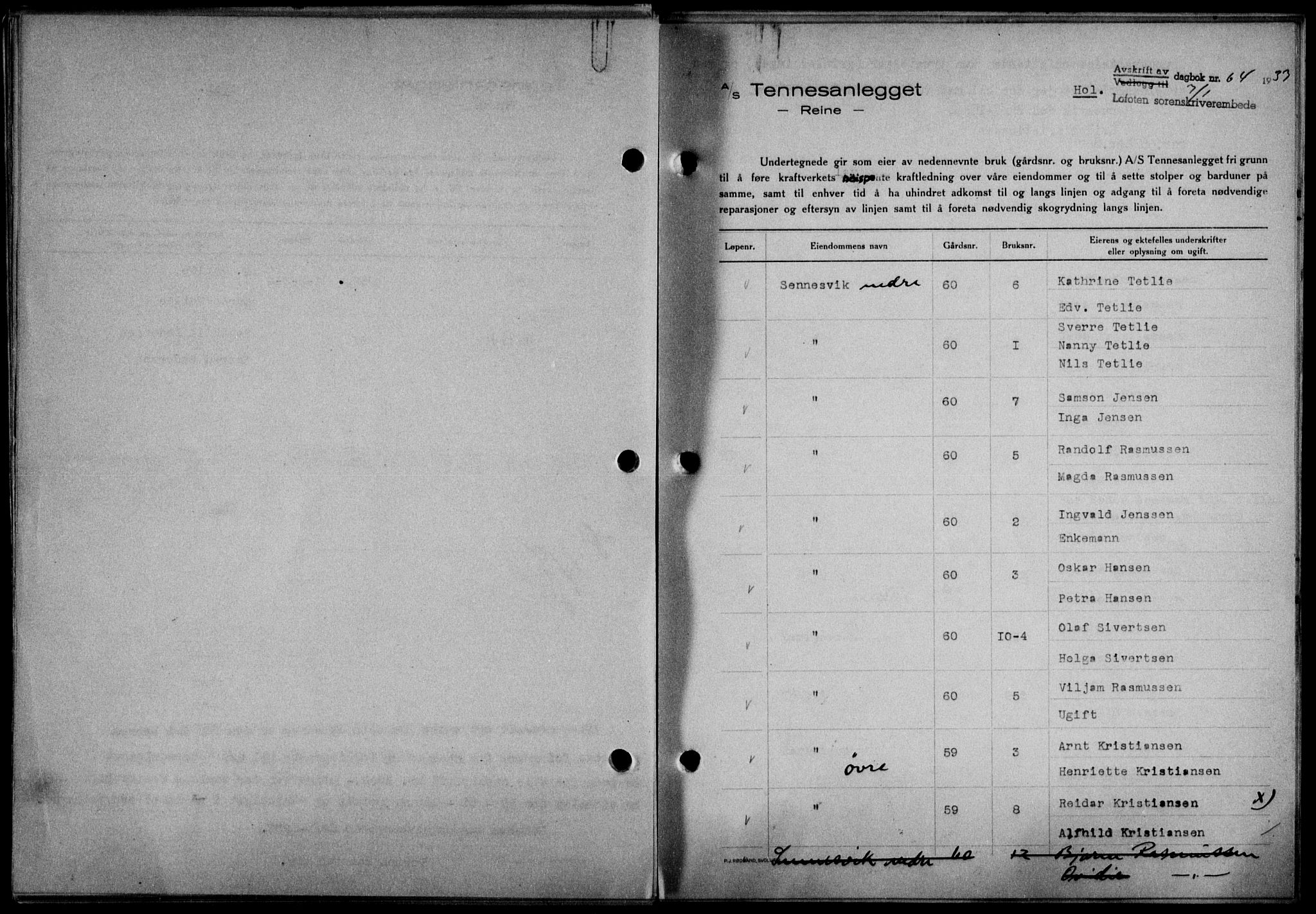 Lofoten sorenskriveri, AV/SAT-A-0017/1/2/2C/L0001a: Mortgage book no. 1a, 1936-1937, Diary no: : 64/1937