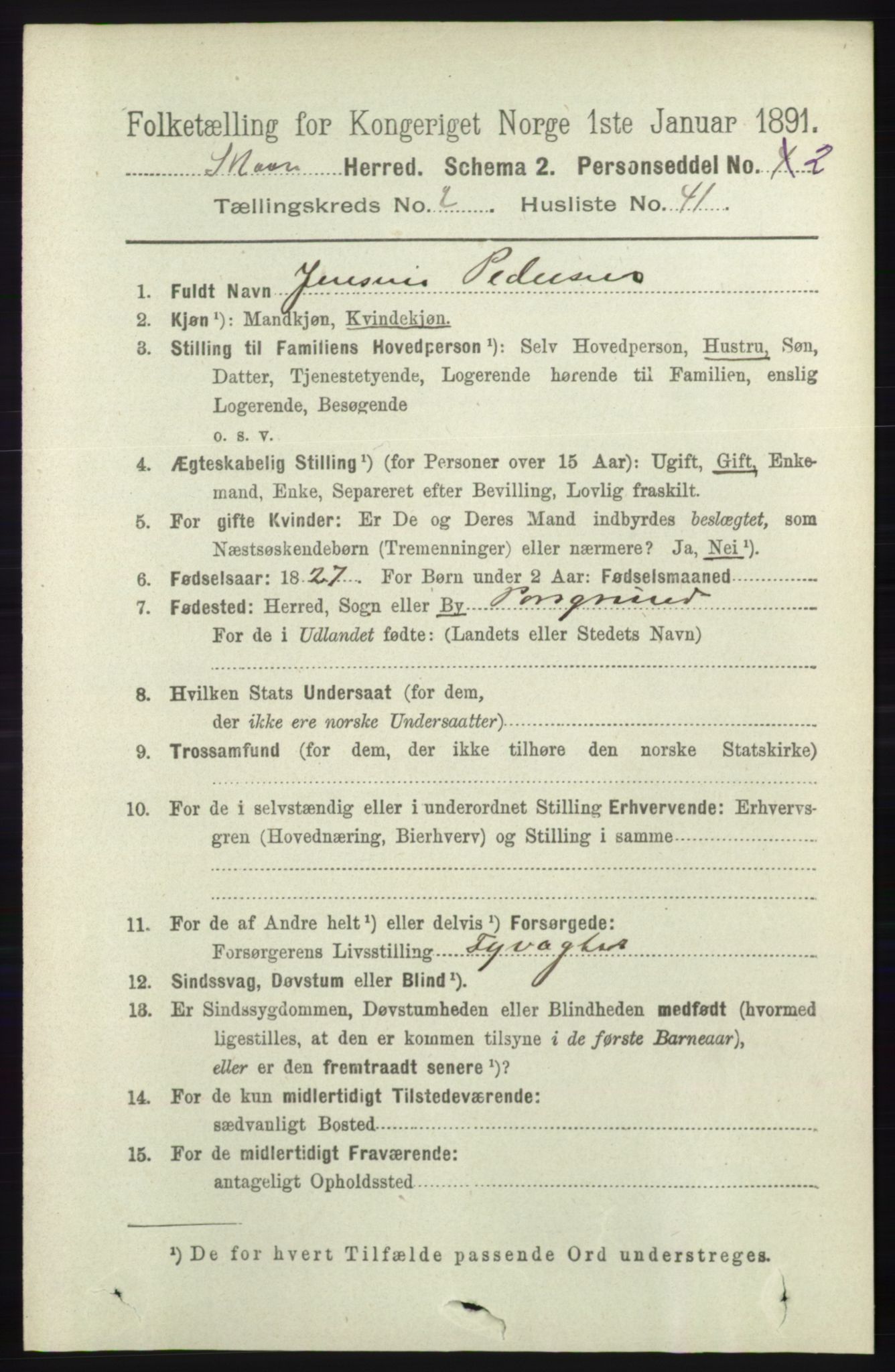 RA, 1891 census for 1153 Skåre, 1891, p. 1003