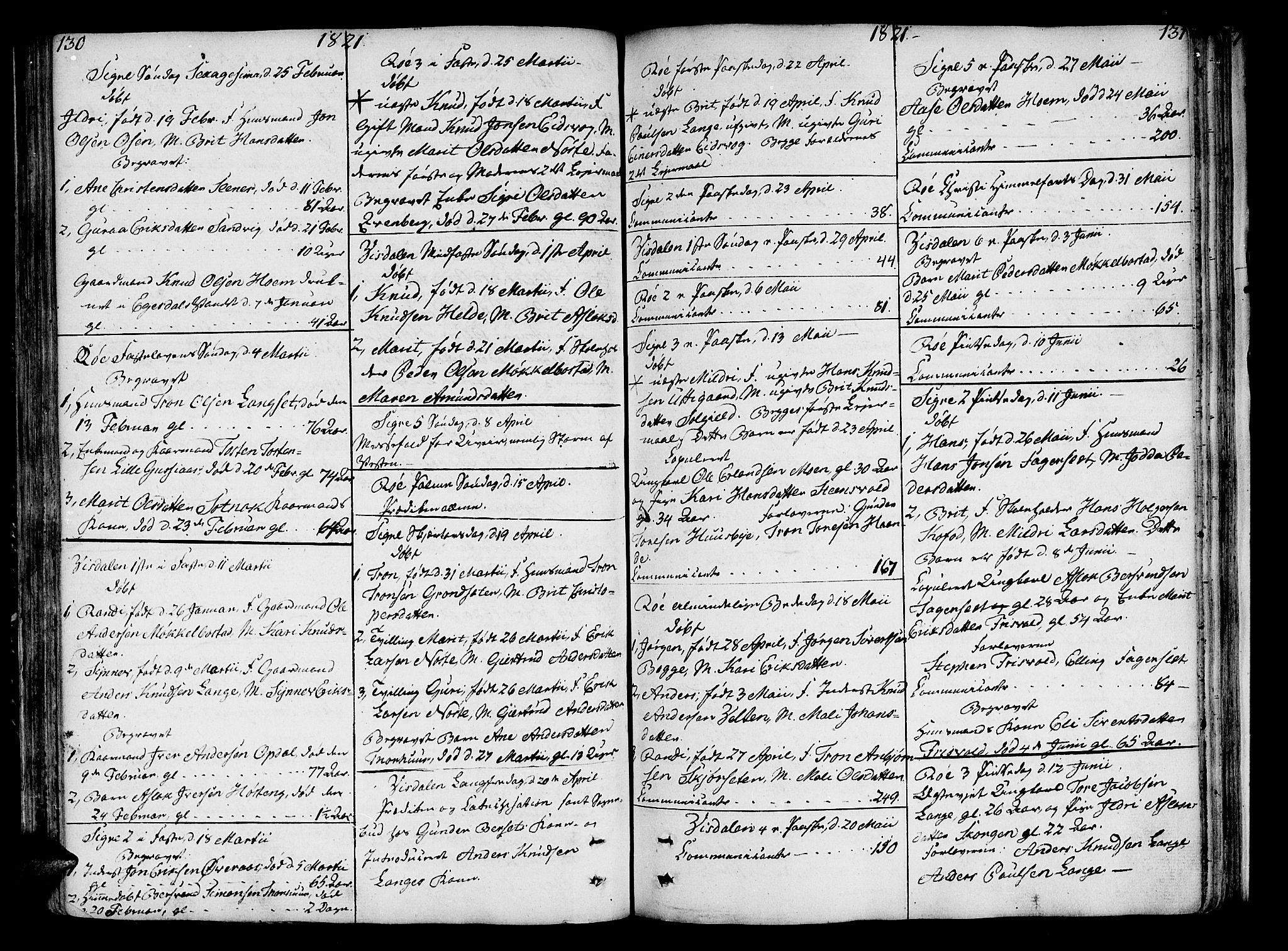 Ministerialprotokoller, klokkerbøker og fødselsregistre - Møre og Romsdal, AV/SAT-A-1454/551/L0622: Parish register (official) no. 551A02, 1804-1845, p. 130-131
