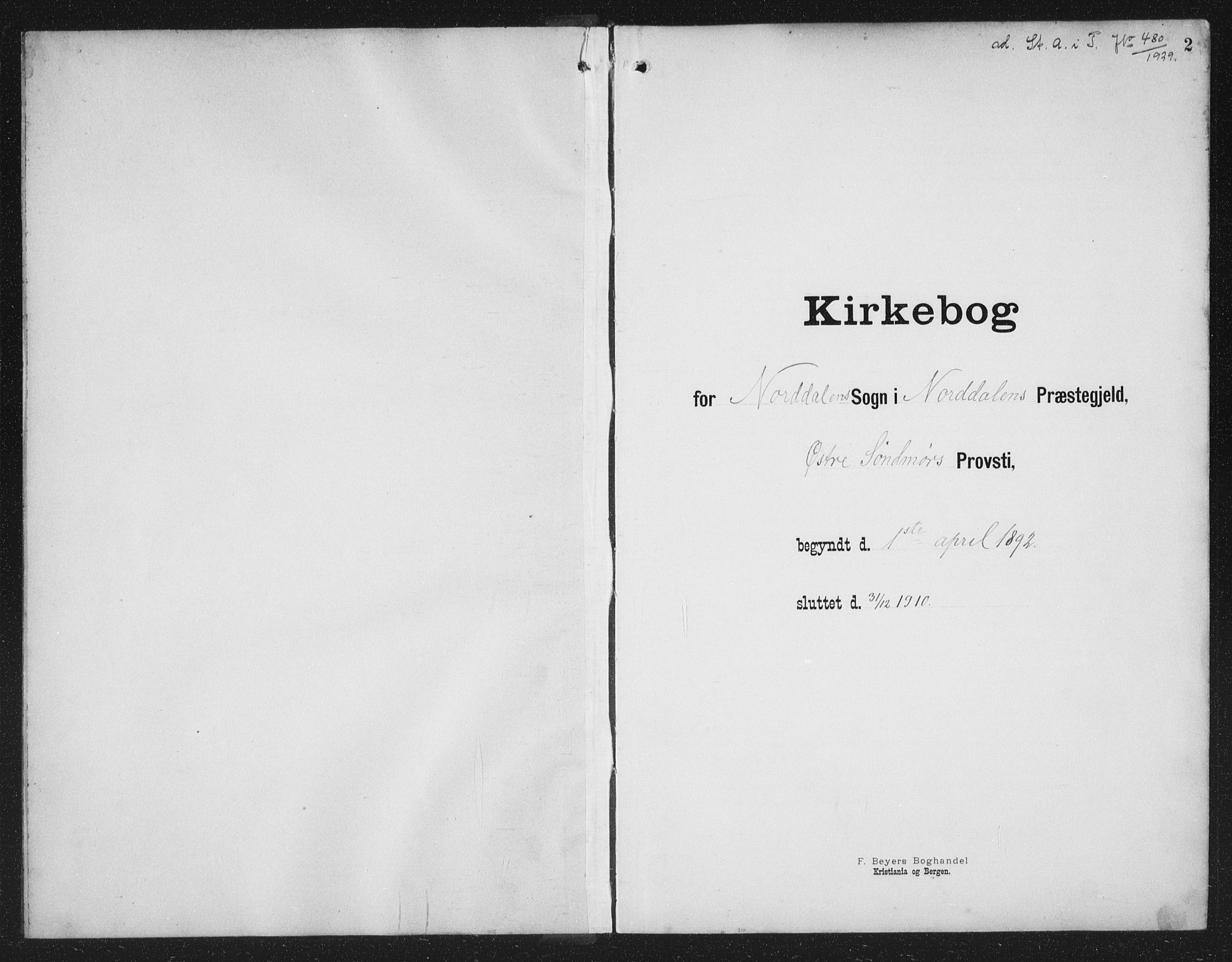 Ministerialprotokoller, klokkerbøker og fødselsregistre - Møre og Romsdal, SAT/A-1454/519/L0264: Parish register (copy) no. 519C05, 1892-1910, p. 2